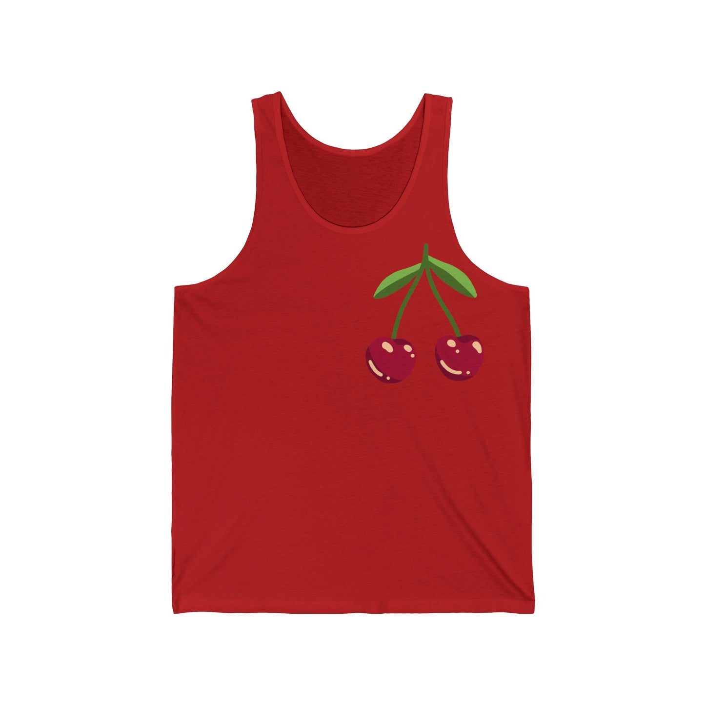 Cherry Graphic Unisex Jersey Tank Top - Casual Summer Wear