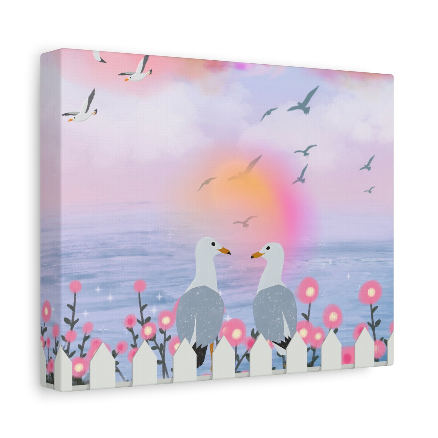 Serene Seagull Canvas Print, Bird Artwork, Coastal Decor, Beach Wall Art, Nature Lover Gift, Home Decor