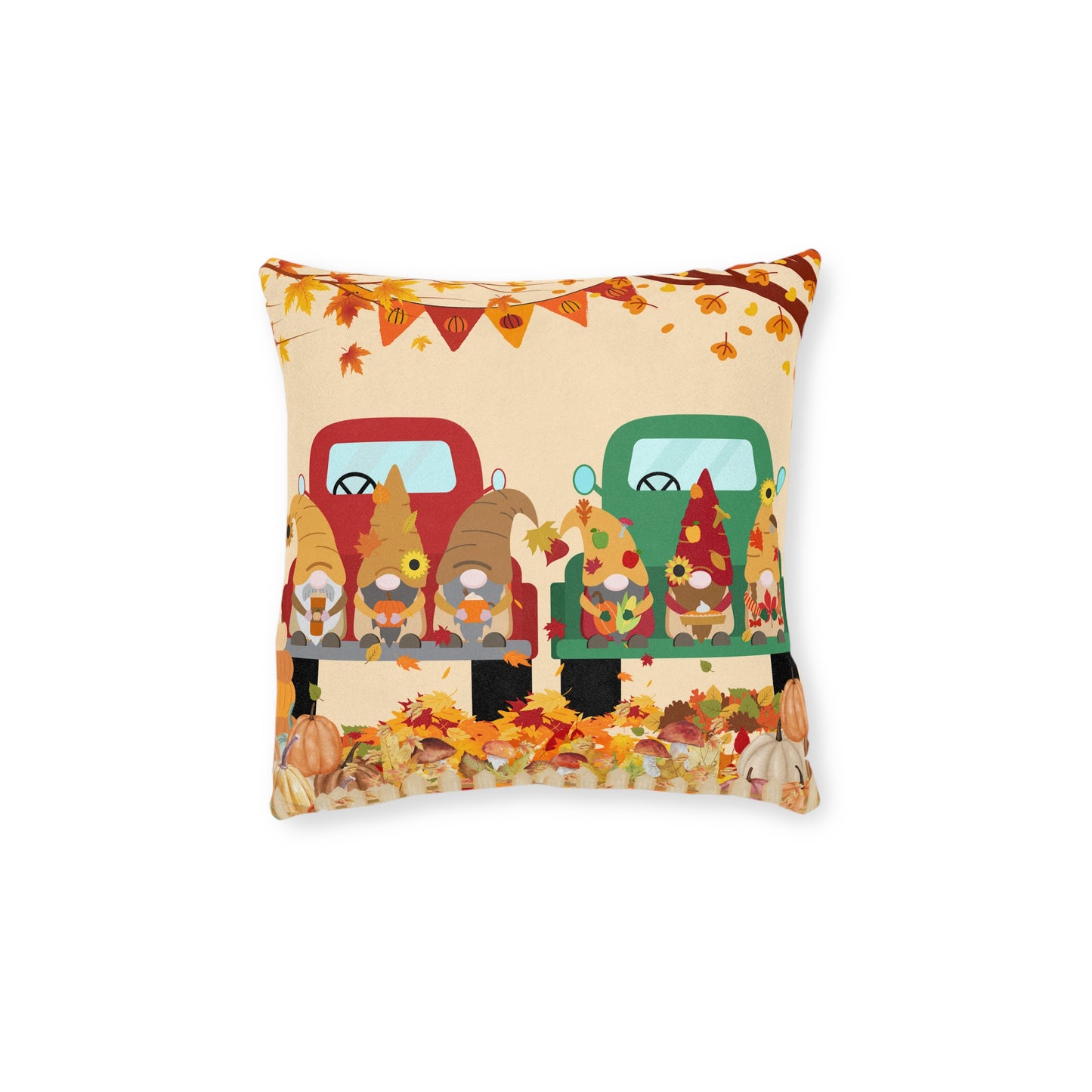 Thanksgiving Gnome Decor Square Pillow, Fall Home Accent, Autumn Pillow, Cozy Throw Pillow, Thanksgiving Gift Idea