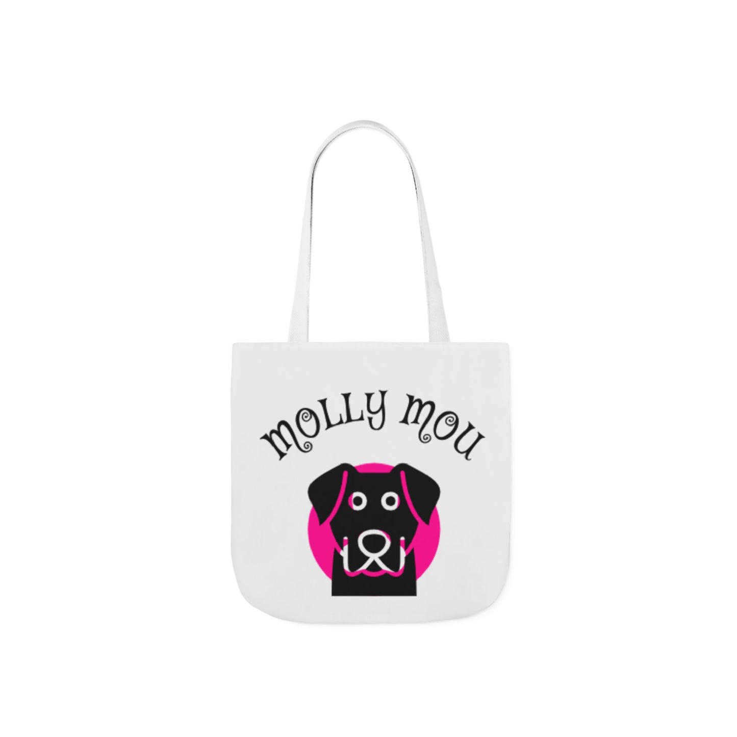 Personalized Dog Lover Canvas Tote Bag - Molly Mou Design with 5-Color Straps