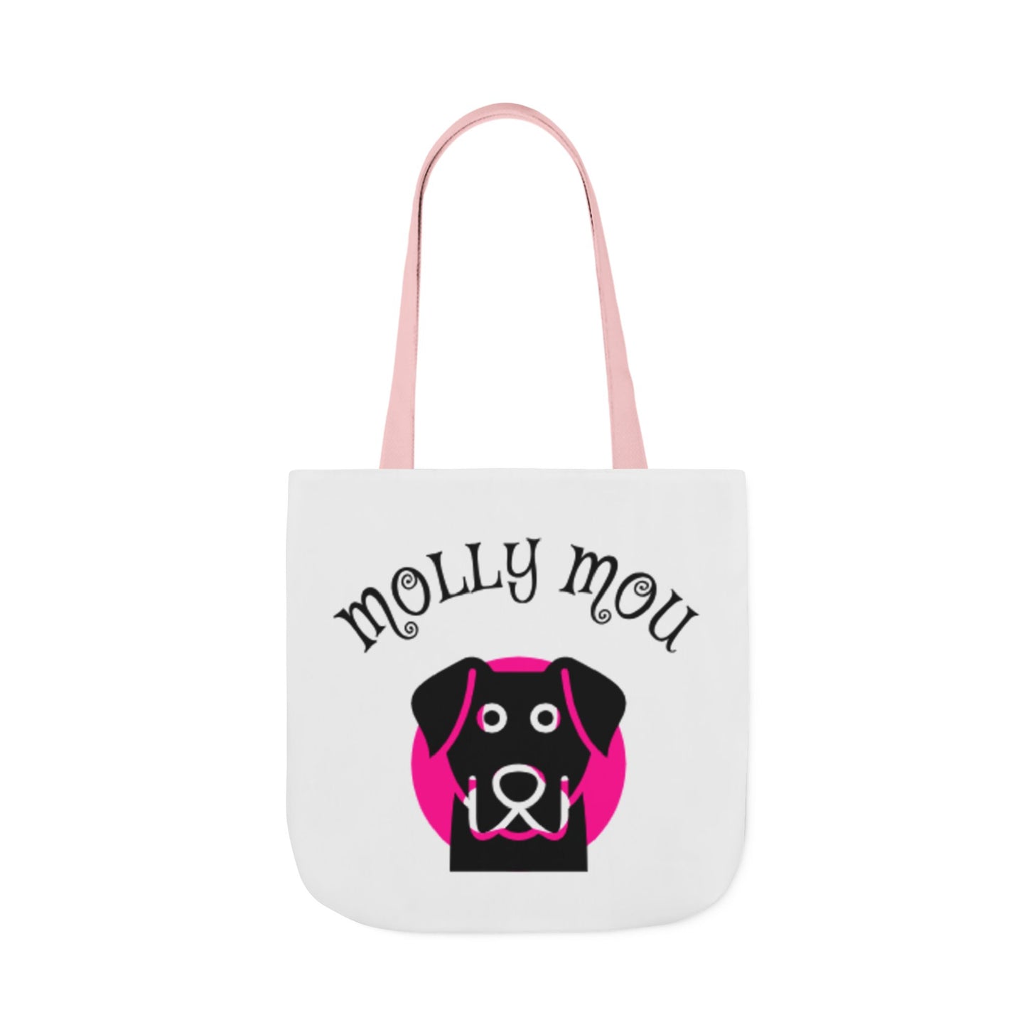 Personalized Dog Lover Canvas Tote Bag - Molly Mou Design with 5-Color Straps
