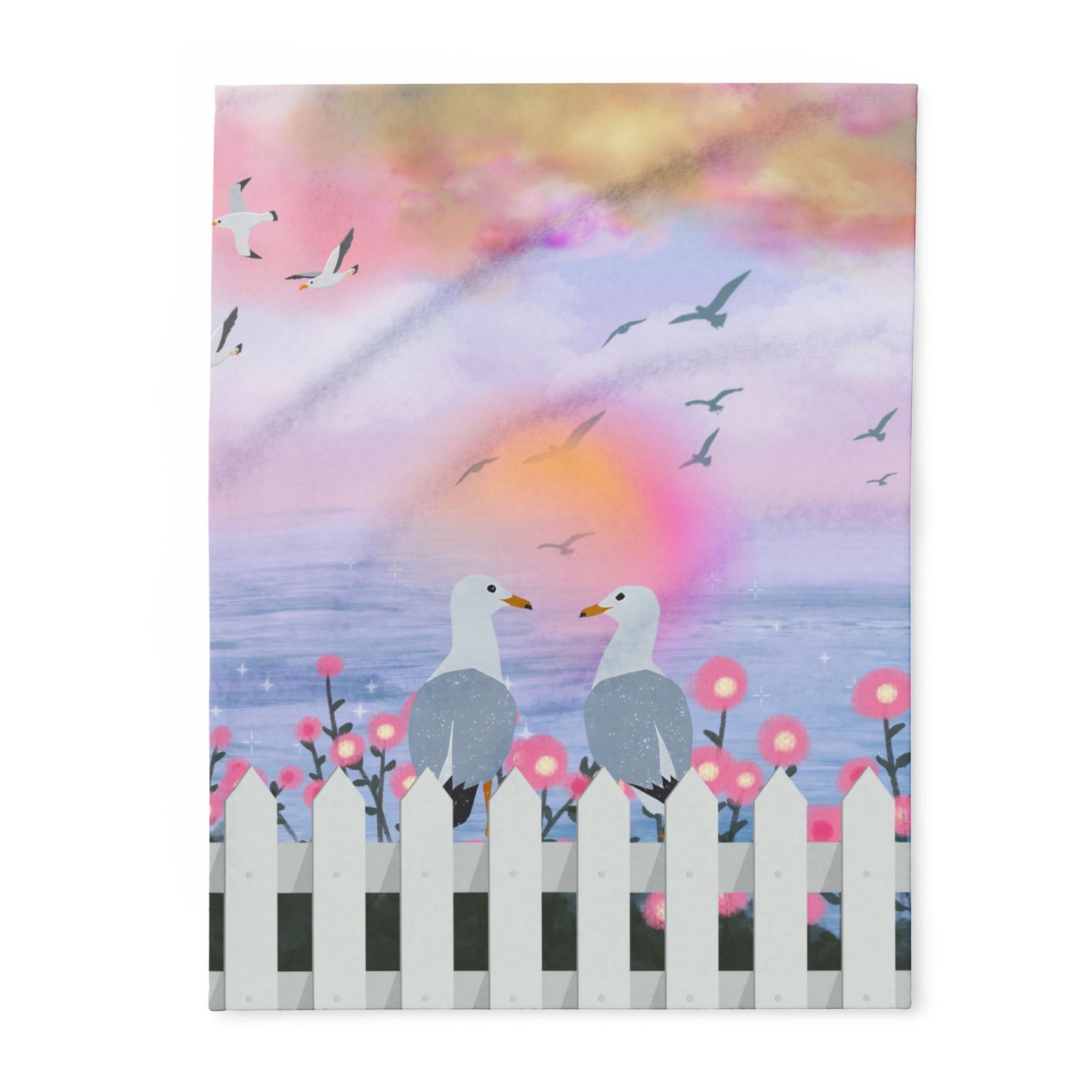 Serene Seagull Arctic Fleece Blanket, Cozy Throw for Home, Beach Decor, Gift for Nature Lovers, Soft Cover for Seasons