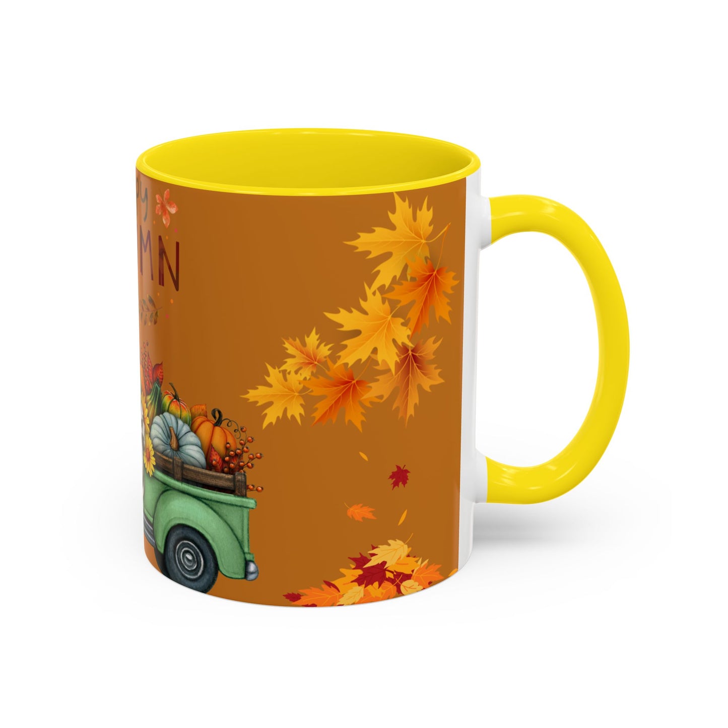 Autumn-Themed Coffee Mug, Cozy Fall Ceramic Mug, Colorful Harvest Cup, Seasonal Drinkware, Thanksgiving Gift