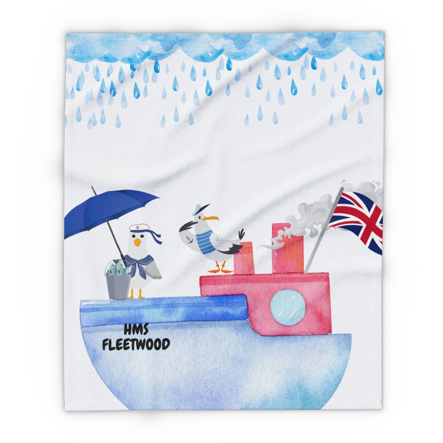 Whimsical Coastal Fleece Blanket - Perfect for Cozy Evenings, Beach Lovers, Summer, Nautical Decor, Gift Idea