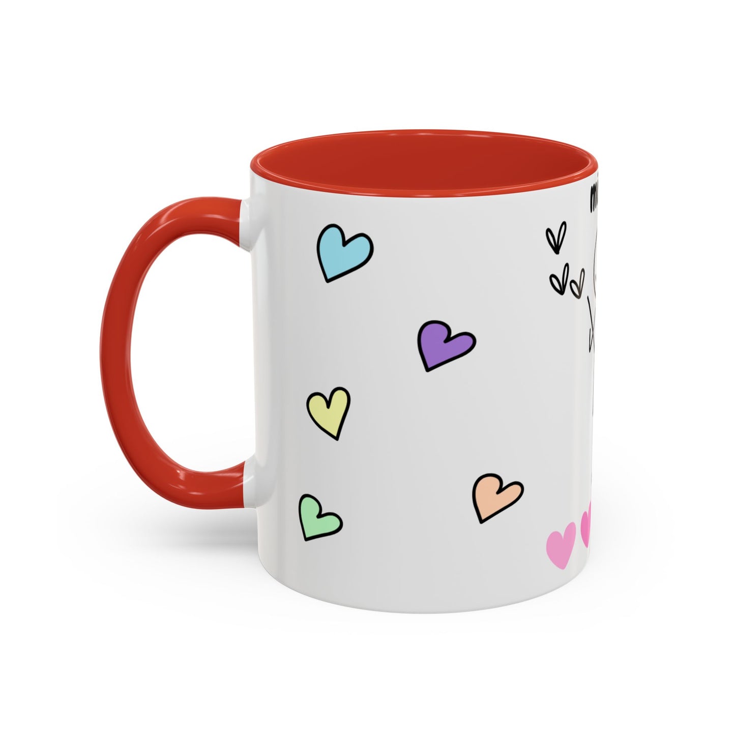 Heartfelt Miss You Accent Coffee Mug, Cute Gift for Friends, Personalized Coffee Cup, Thoughtful Gift for Loved Ones, Cheerful Home Decor