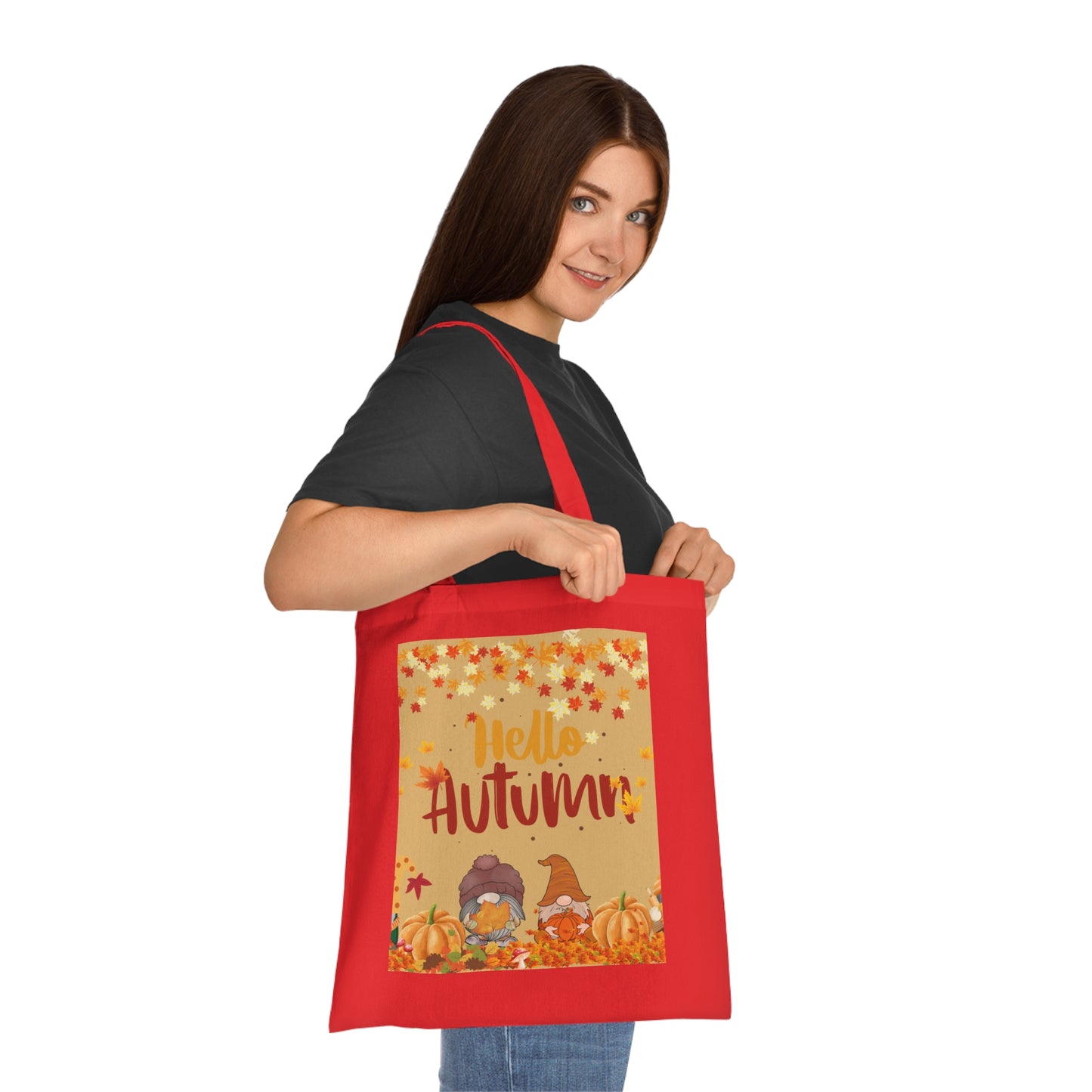 Autumn Greetings Cotton Tote Bag, Fall Shopping Tote, Seasonal Gift, Eco-Friendly Fall Bag, Pumpkin Spice Lover’s Accessory