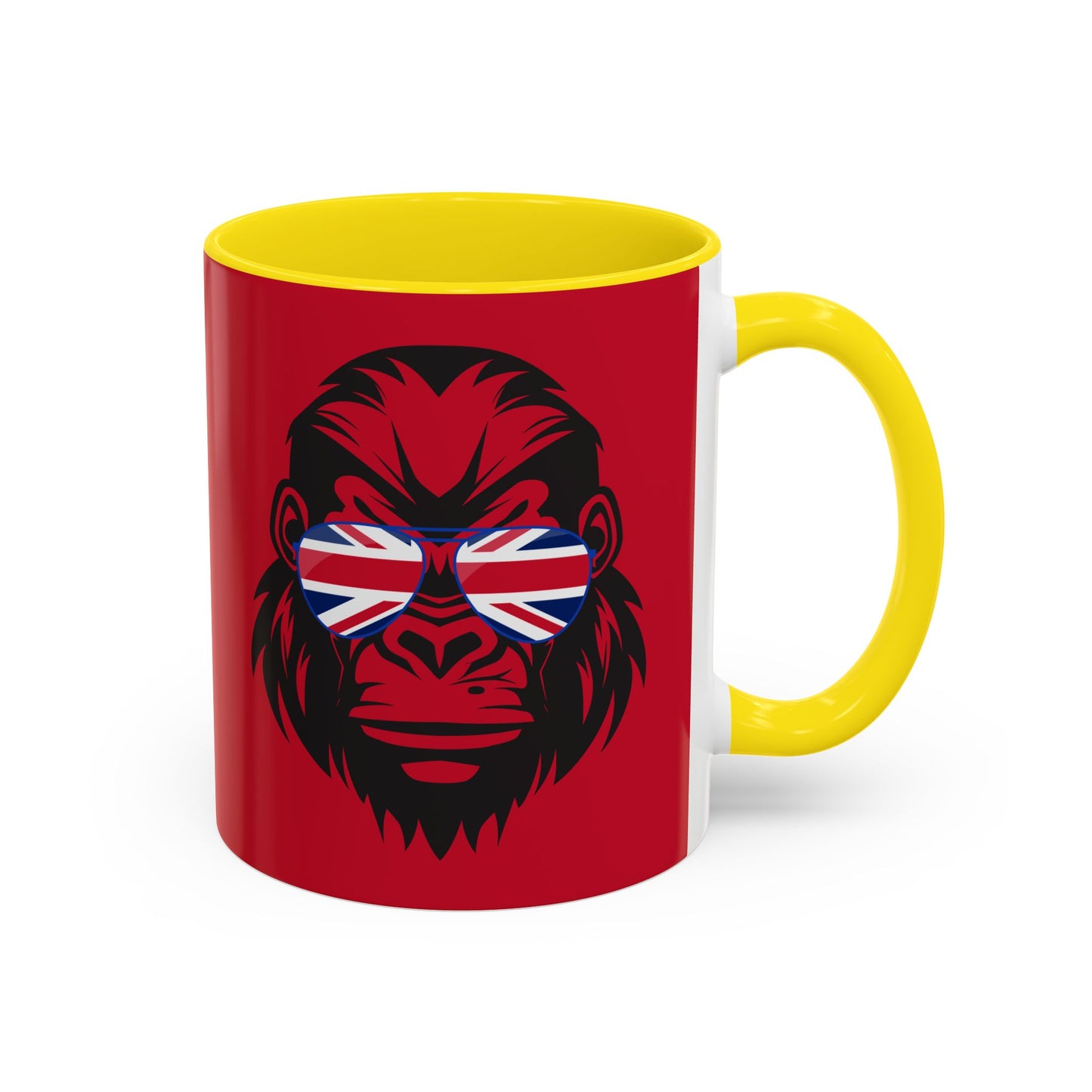 British Gorilla Accent Coffee Mug - Bold Coffee Cup for Animal Lovers, Unique Gift, Fun Kitchen Decor, Perfect for Birthdays, Holidays