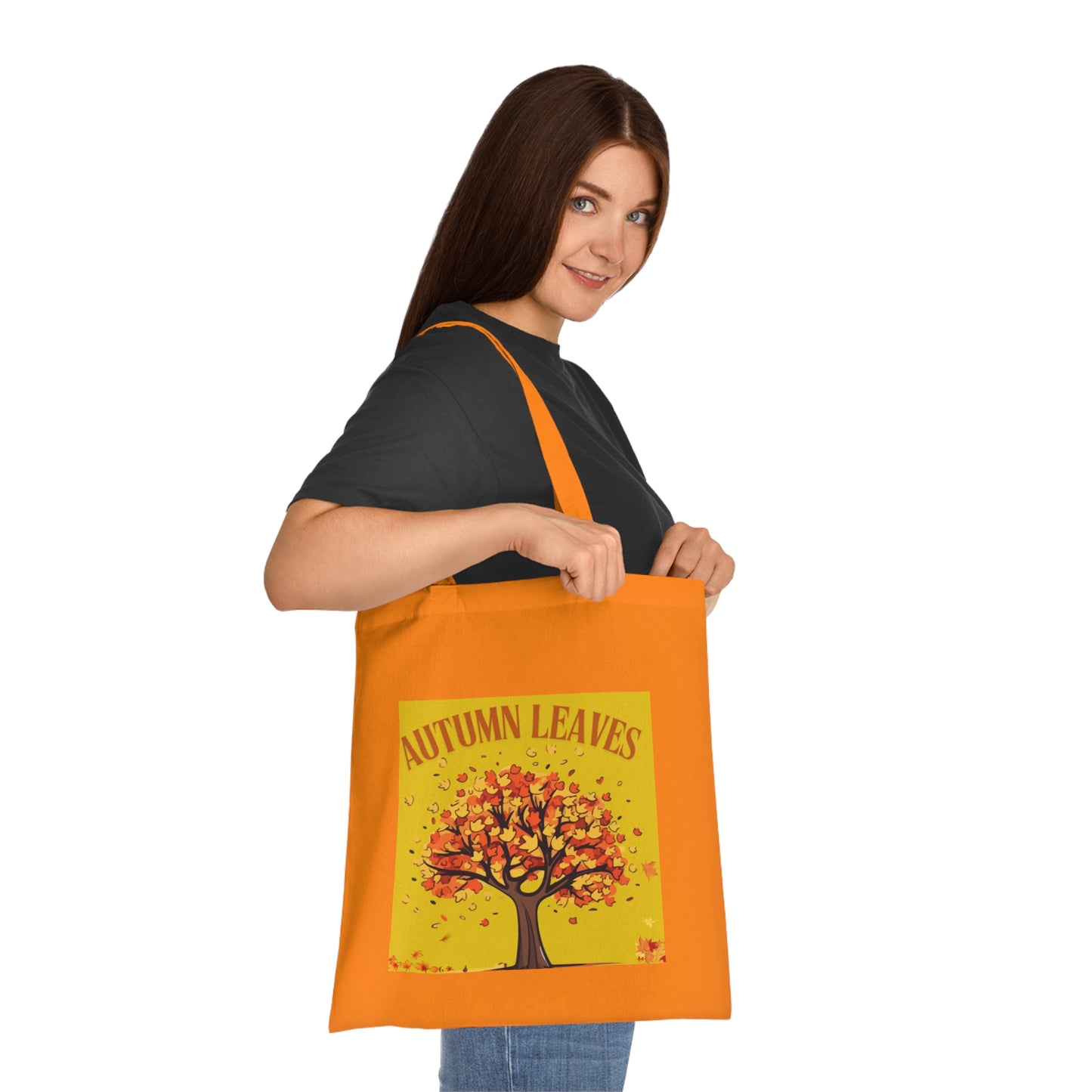 Autumn Leaves Cotton Tote Bag | Fall Shopping Bag, Eco-Friendly Canvas Tote, Thanksgiving Gift, Seasonal Style, Tree Design