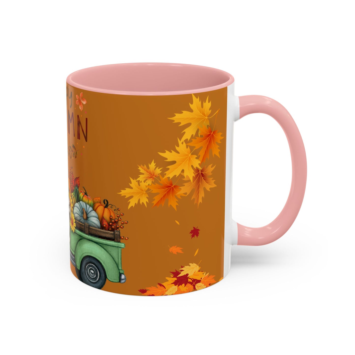 Autumn-Themed Coffee Mug, Cozy Fall Ceramic Mug, Colorful Harvest Cup, Seasonal Drinkware, Thanksgiving Gift