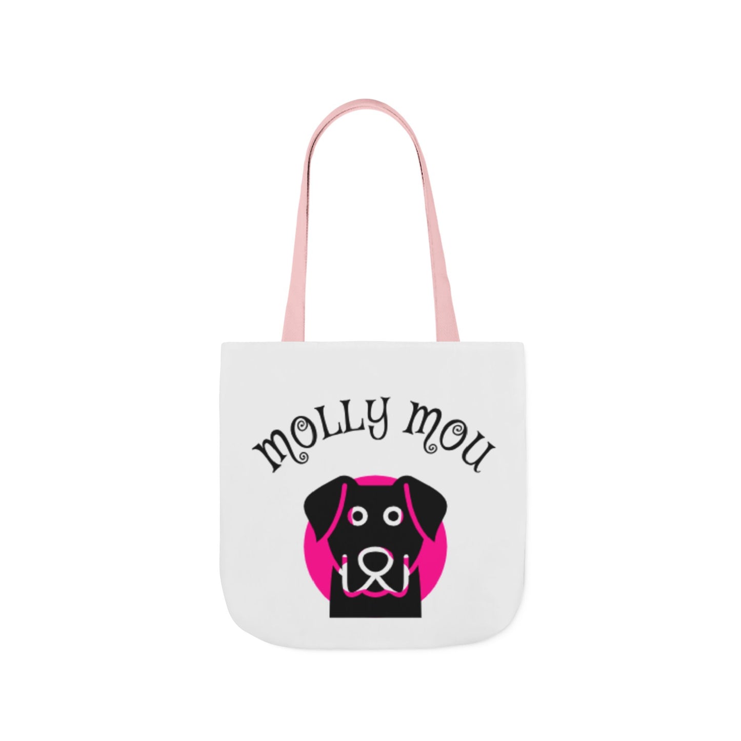 Personalized Dog Lover Canvas Tote Bag - Molly Mou Design with 5-Color Straps