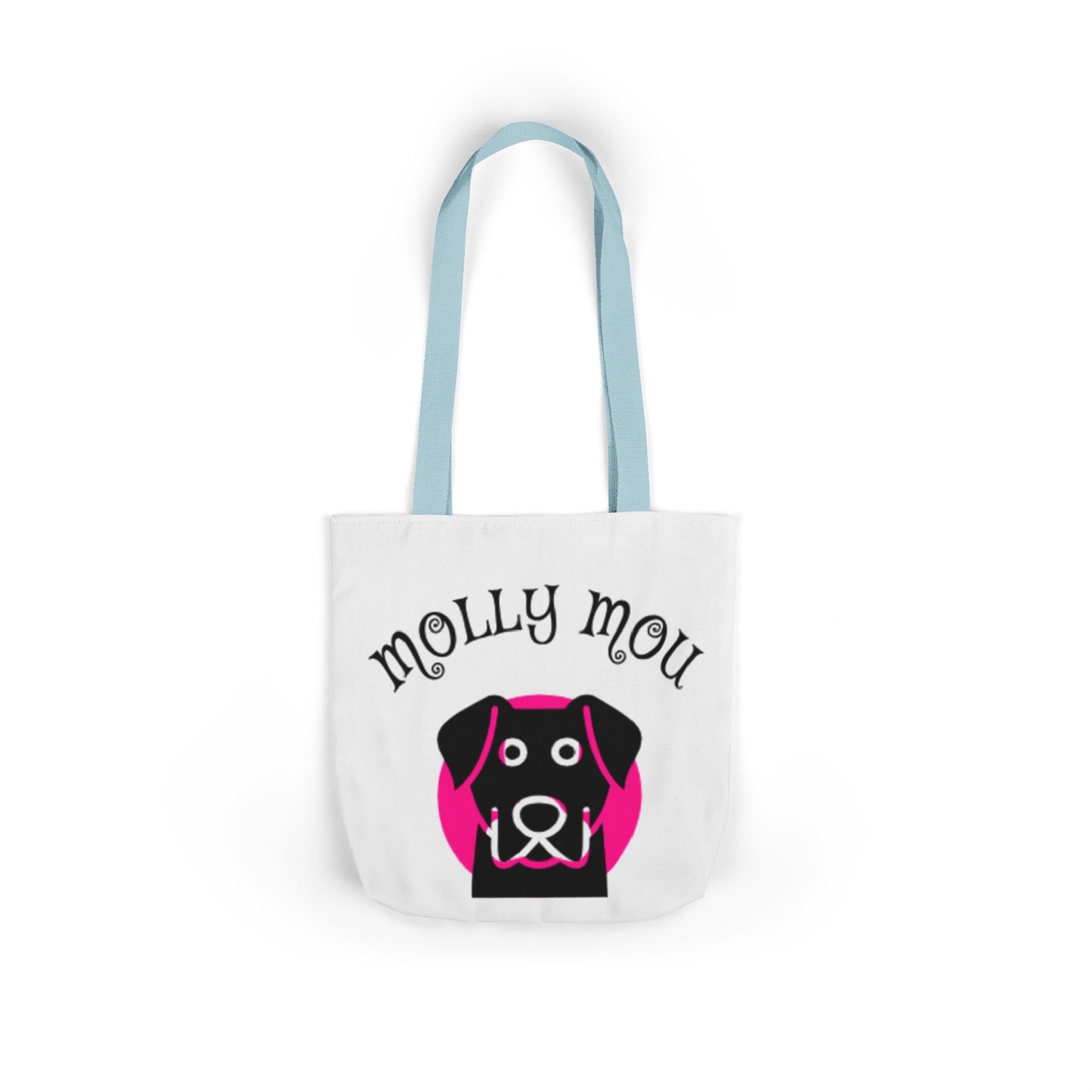 Personalized Dog Lover Canvas Tote Bag - Molly Mou Design with 5-Color Straps