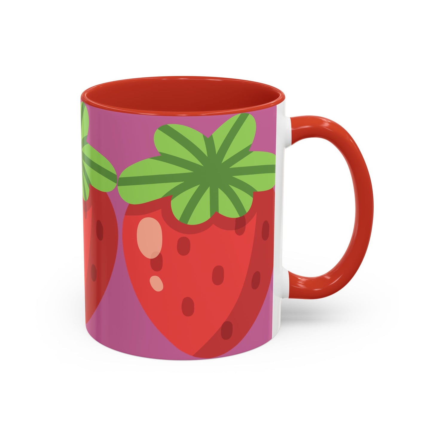 Playful Strawberry Accent Coffee Mug - Cute Kitchenware for Fruit Lovers