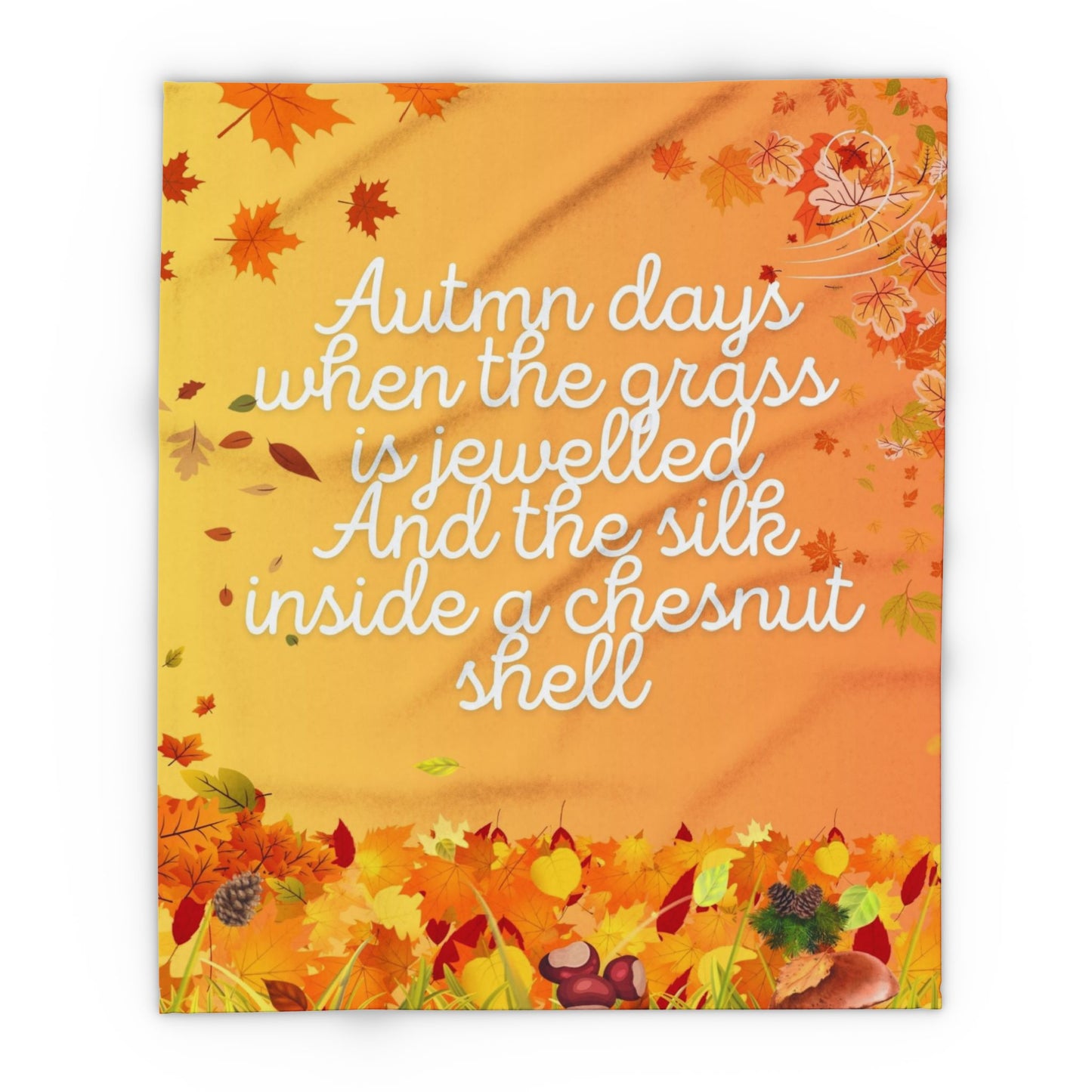 Cozy Autumn Fleece Blanket, Fall Decor, Thanksgiving Gift, Warm Throw Blanket, Seasonal Home Accessories