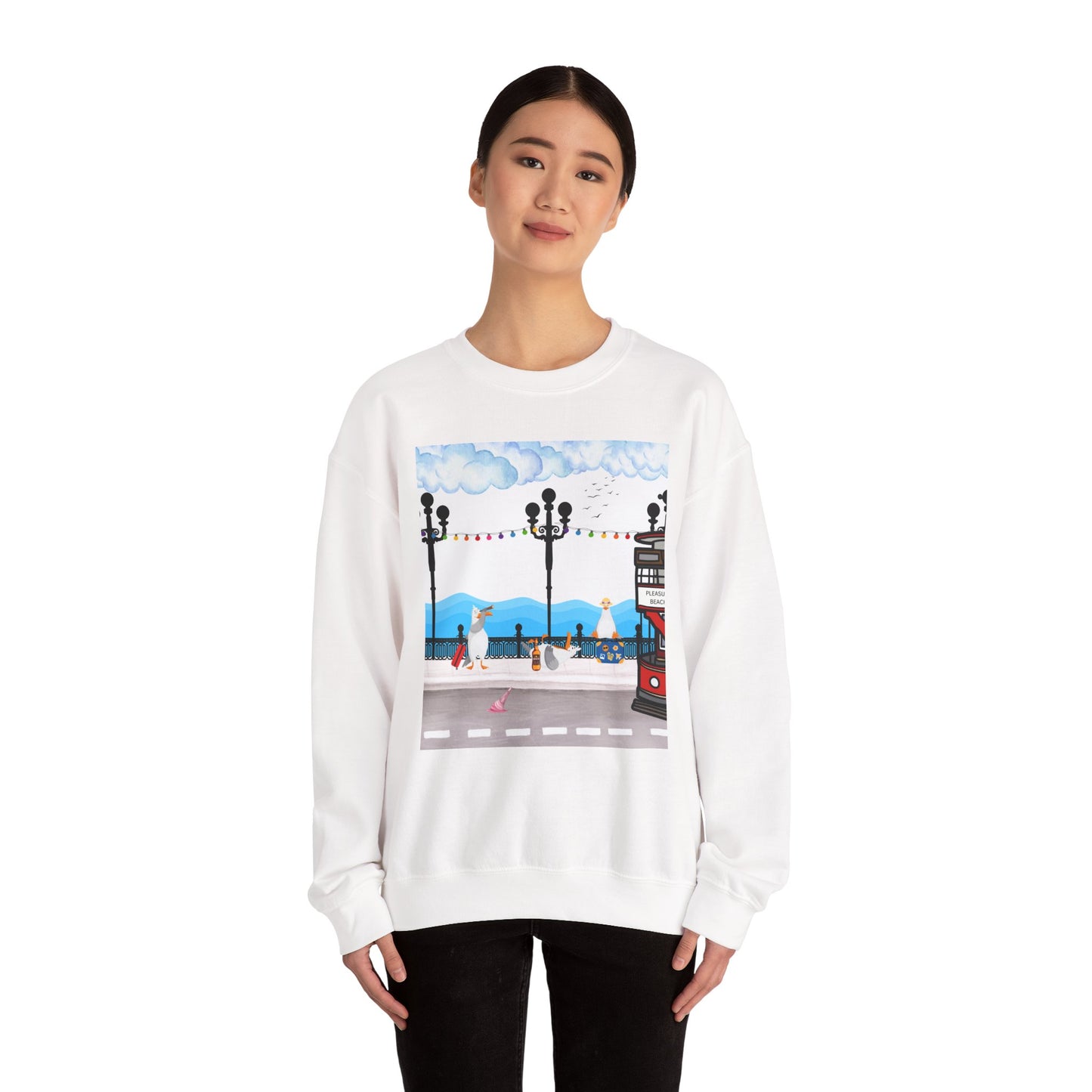 Cozy Urban Scene Sweatshirt – Perfect for Casual Outings, Gift for Friends, Comfortable Layering, Travel Style