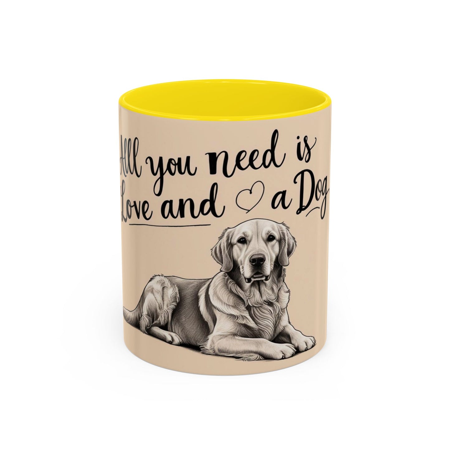 Dog Lover's Accent Coffee Mug - All You Need is Love and a Dog