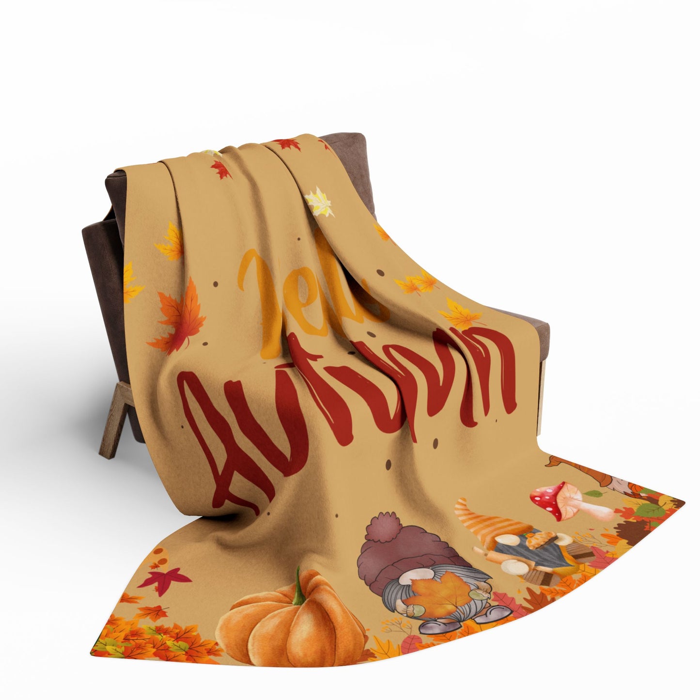 Autumn Fleece Blanket, Cozy Fall Decor, Seasonal Home Accessory, Autumnal Gift, Warm Throw for Chilly Days