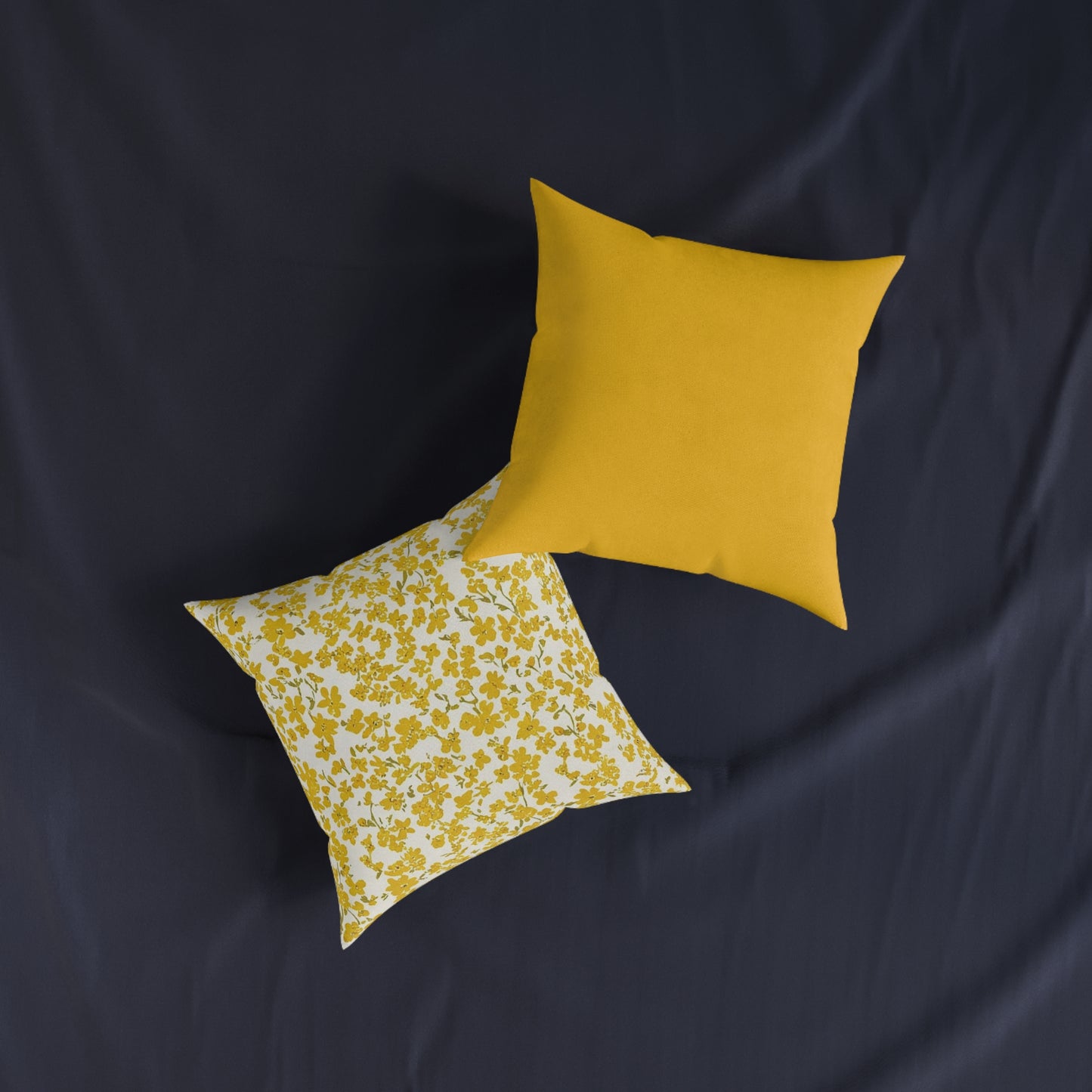 Floral Yellow Square Pillow - Cozy Home Decor for Every Season