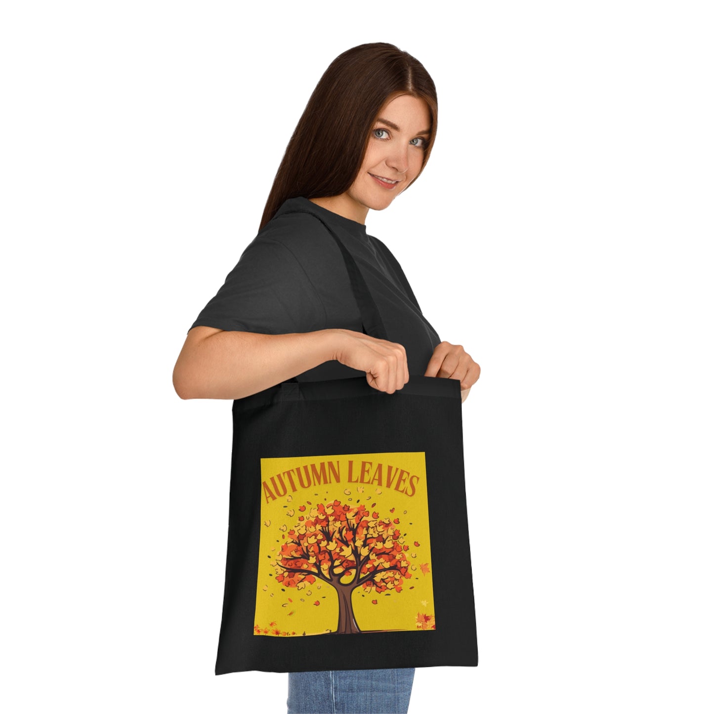 Autumn Leaves Cotton Tote Bag | Fall Shopping Bag, Eco-Friendly Canvas Tote, Thanksgiving Gift, Seasonal Style, Tree Design