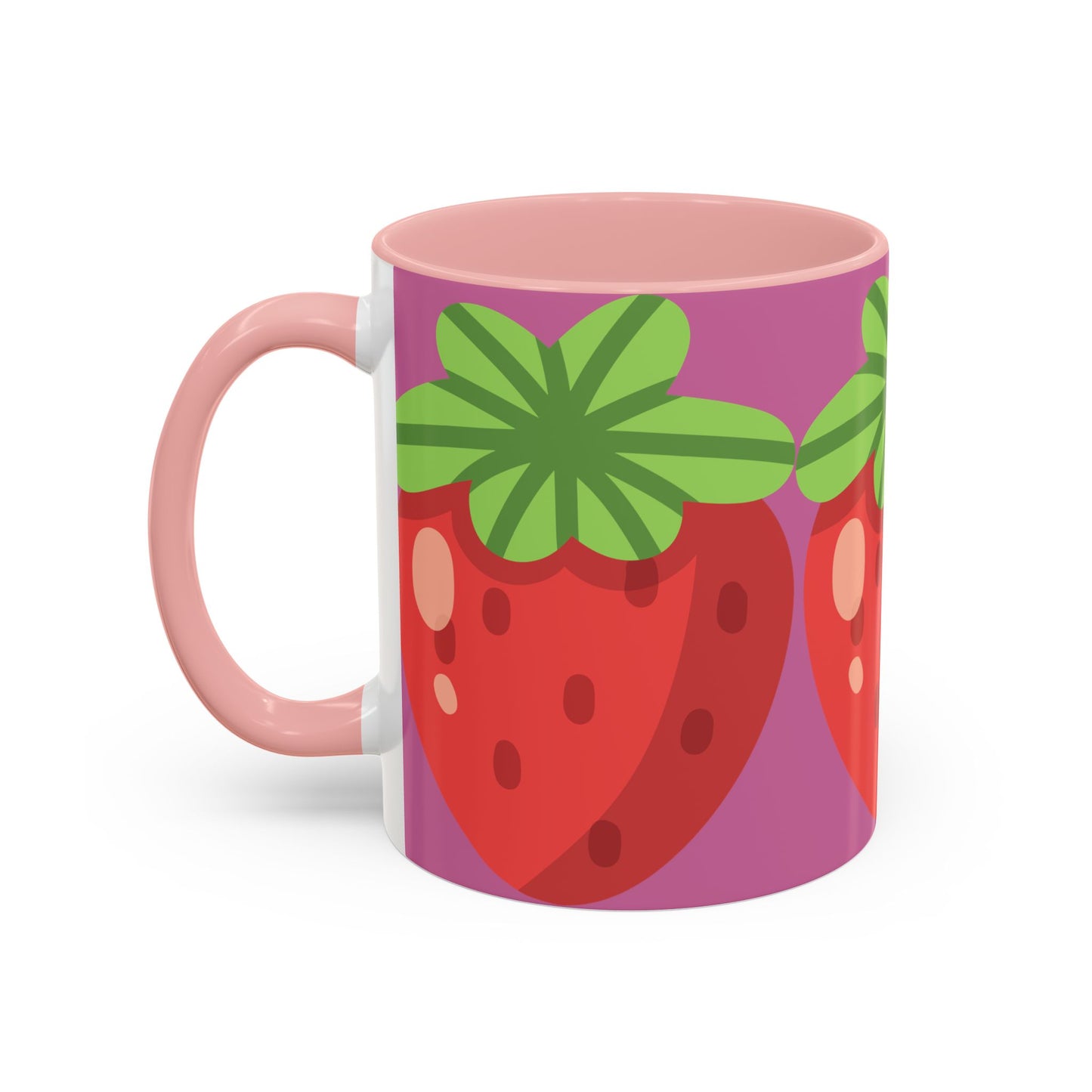 Playful Strawberry Accent Coffee Mug - Cute Kitchenware for Fruit Lovers