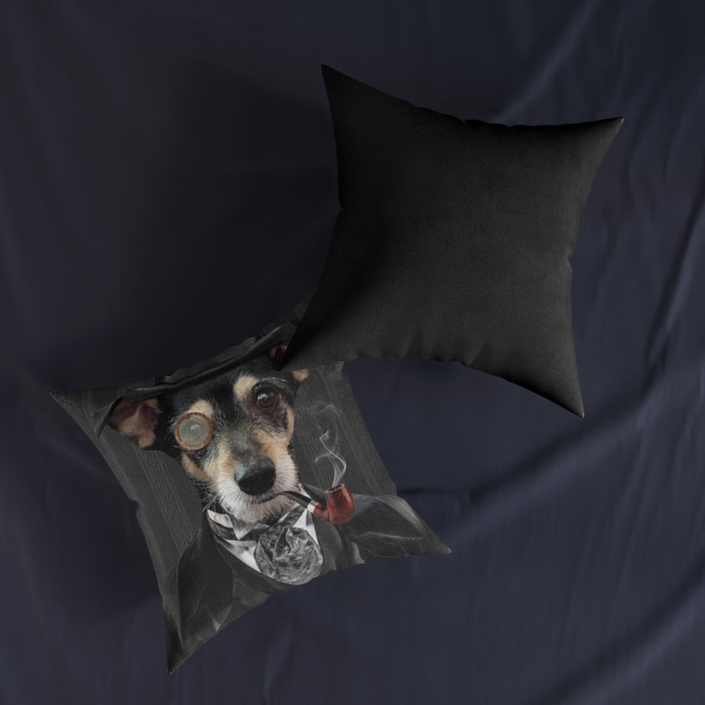 Gentleman Dog Square Pillow - Chic Pet Decor for Home
