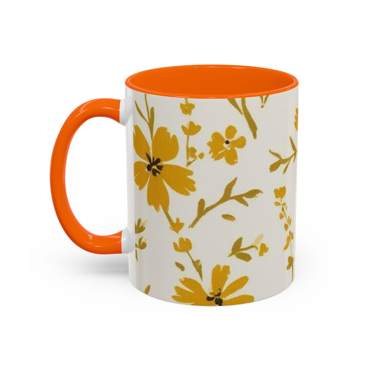 Floral Accent Coffee Mug - Brighten Your Morning with Cheerful Blooms