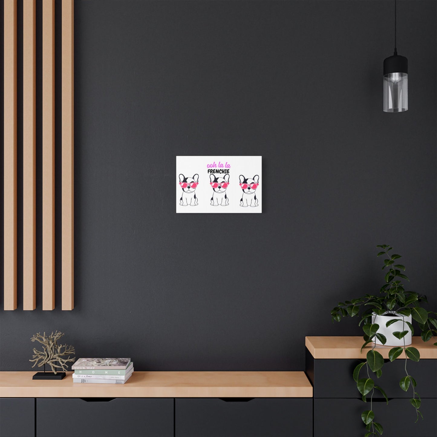 Funny Dog Canvas Wall Art, Dog Lover Decor, Pet Owner Gift, French Bulldog Wall Decor, Ooh La La Frenchie