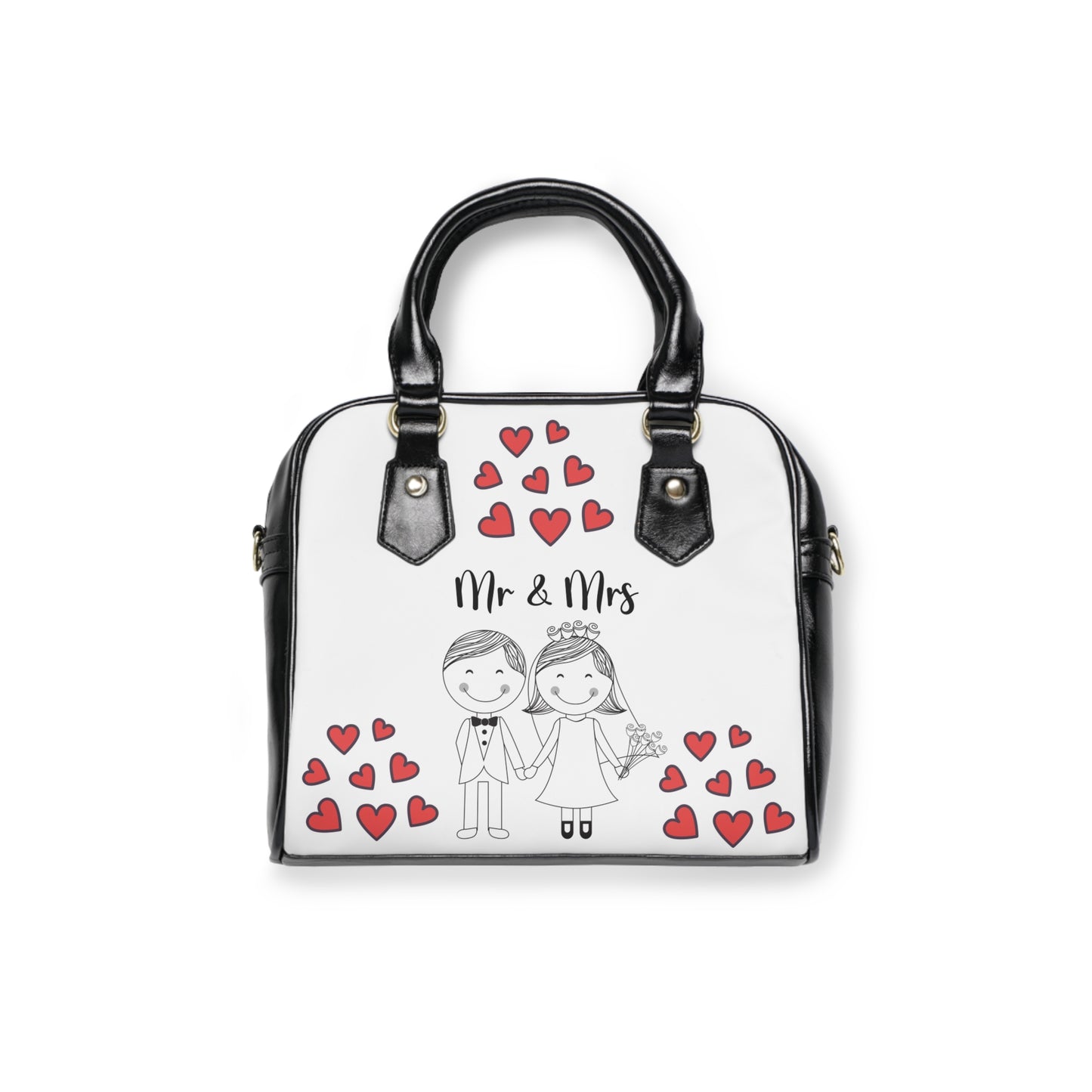 Mr & Mrs Wedding Shoulder Handbag - Perfect Bridal Gift with Heart Design