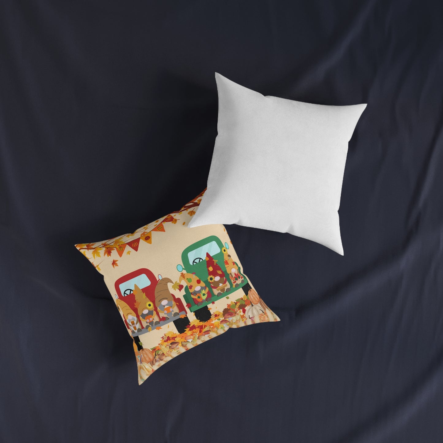 Thanksgiving Gnome Decor Square Pillow, Fall Home Accent, Autumn Pillow, Cozy Throw Pillow, Thanksgiving Gift Idea