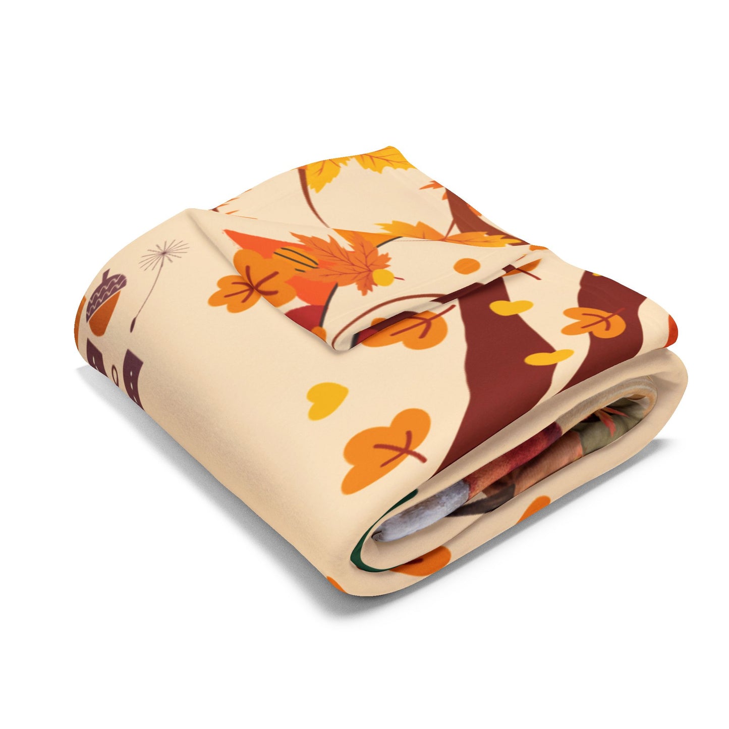 Cozy Autumn Fleece Blanket, Fall Decor, Thanksgiving Gift, Seasonal Throw, Snuggle Blanket, Gnome and Truck Design