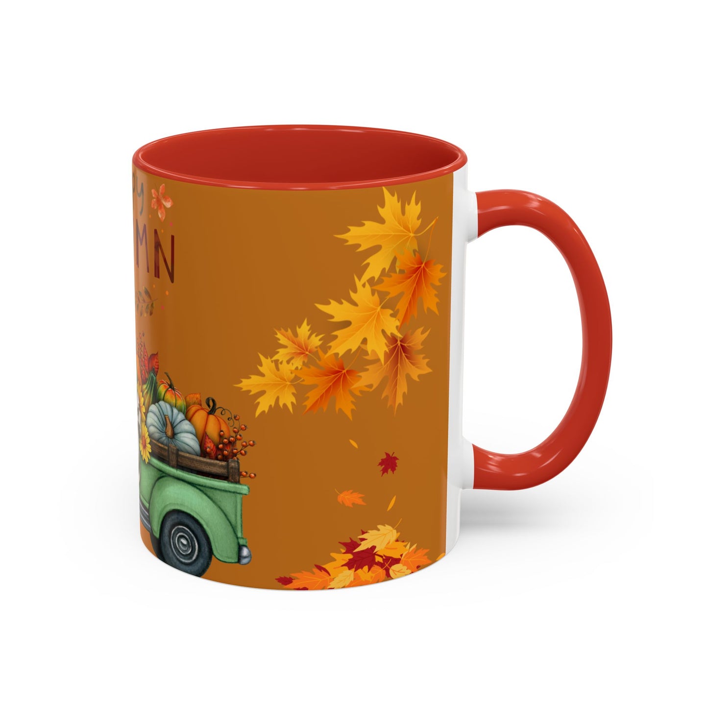 Autumn-Themed Coffee Mug, Cozy Fall Ceramic Mug, Colorful Harvest Cup, Seasonal Drinkware, Thanksgiving Gift