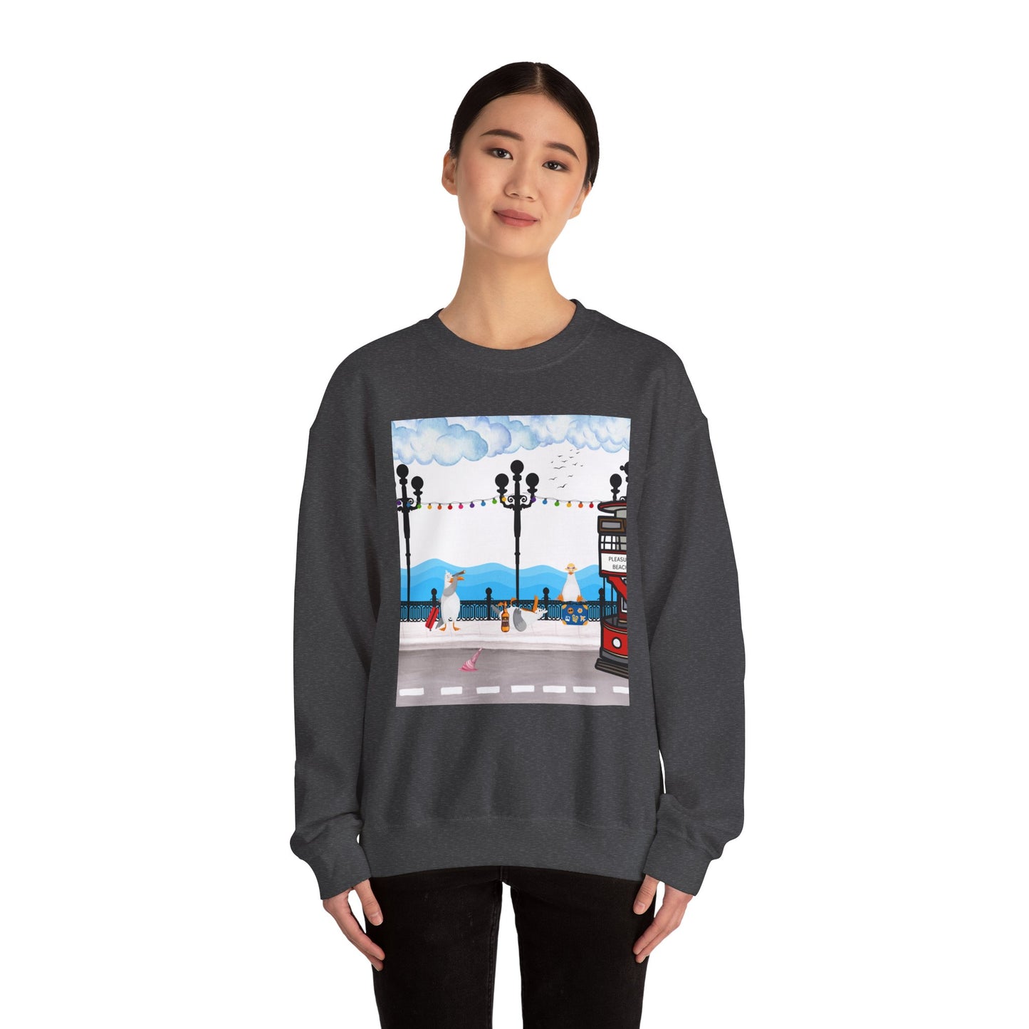 Cozy Urban Scene Sweatshirt – Perfect for Casual Outings, Gift for Friends, Comfortable Layering, Travel Style