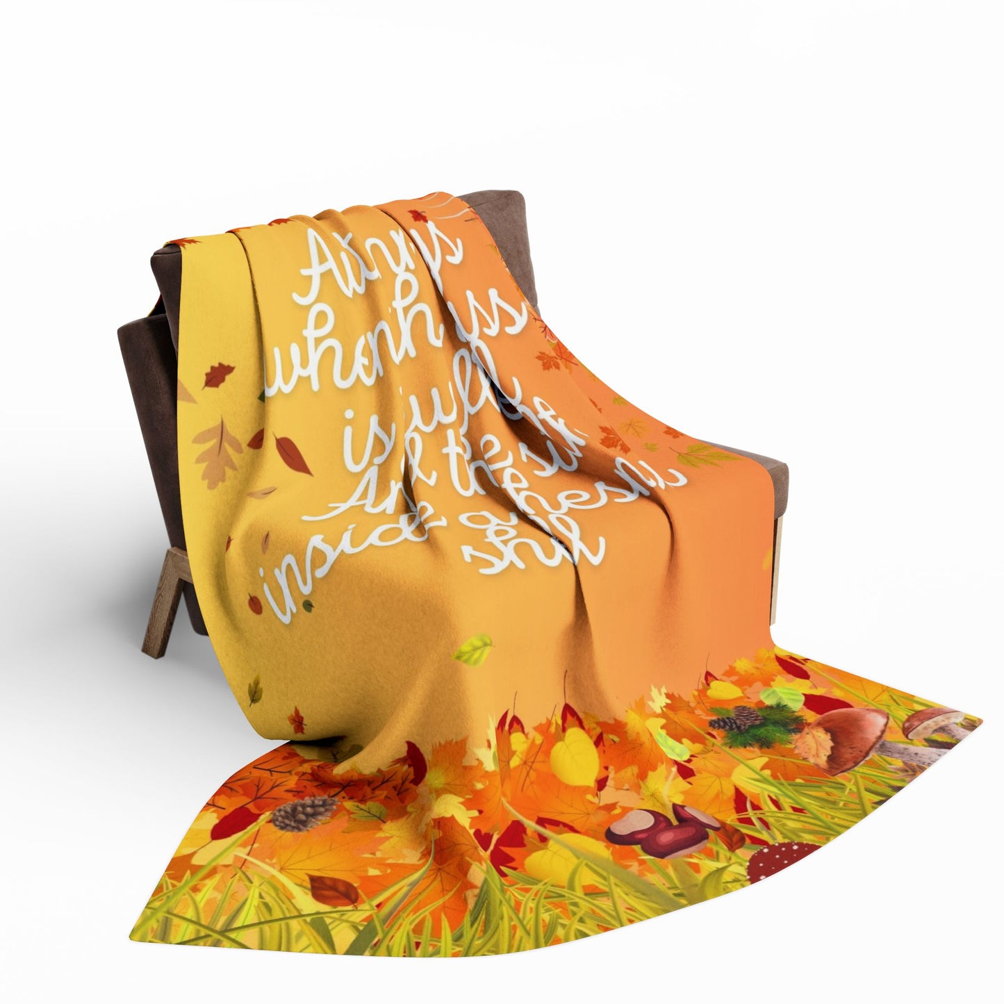 Cozy Autumn Fleece Blanket, Fall Decor, Thanksgiving Gift, Warm Throw Blanket, Seasonal Home Accessories
