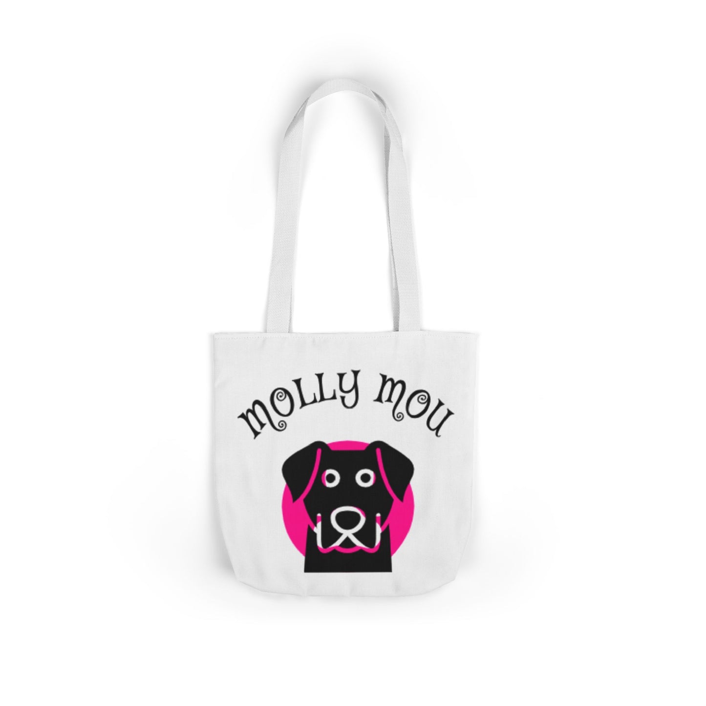 Personalized Dog Lover Canvas Tote Bag - Molly Mou Design with 5-Color Straps