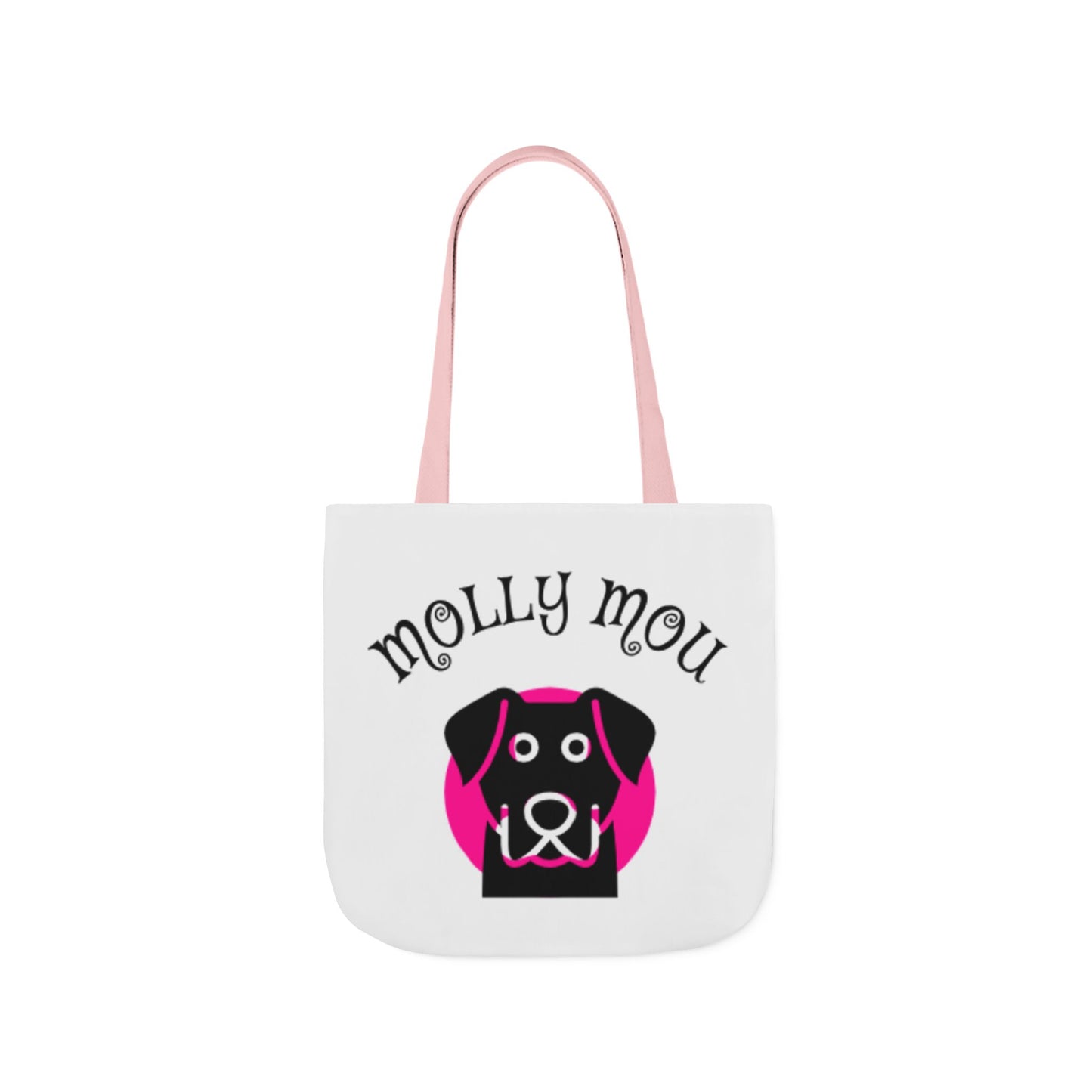 Personalized Dog Lover Canvas Tote Bag - Molly Mou Design with 5-Color Straps