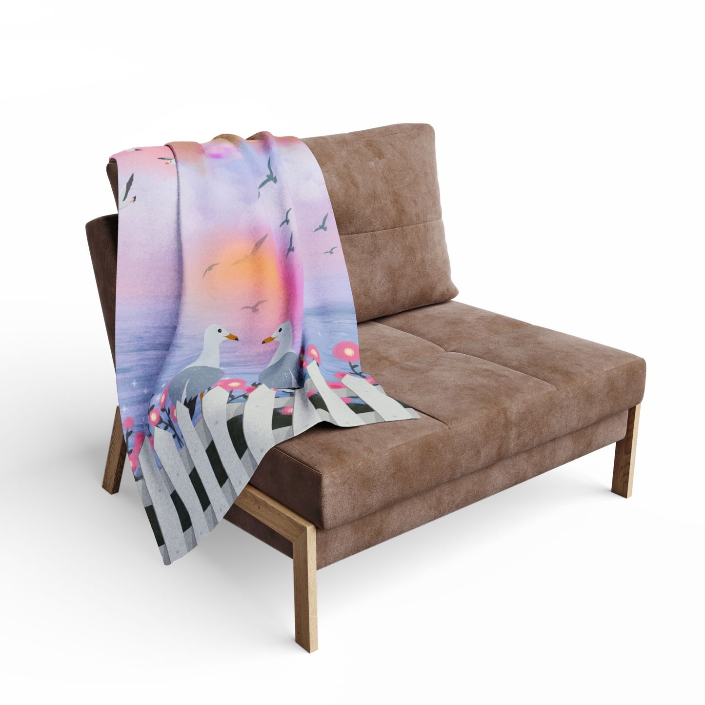 Serene Seagull Arctic Fleece Blanket, Cozy Throw for Home, Beach Decor, Gift for Nature Lovers, Soft Cover for Seasons
