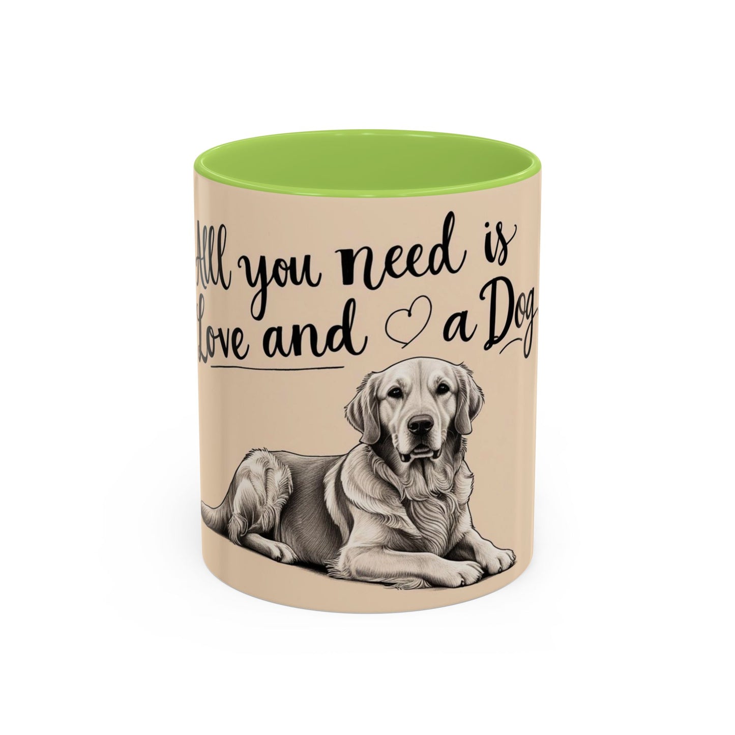 Dog Lover's Accent Coffee Mug - All You Need is Love and a Dog