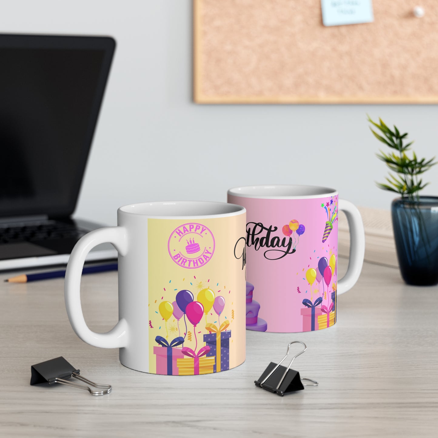 Happy Birthday Coffee Cup, Birthday Mug, Celebration Drinkware, Gift for Her, Party Supplies, Fun Coffee Mug