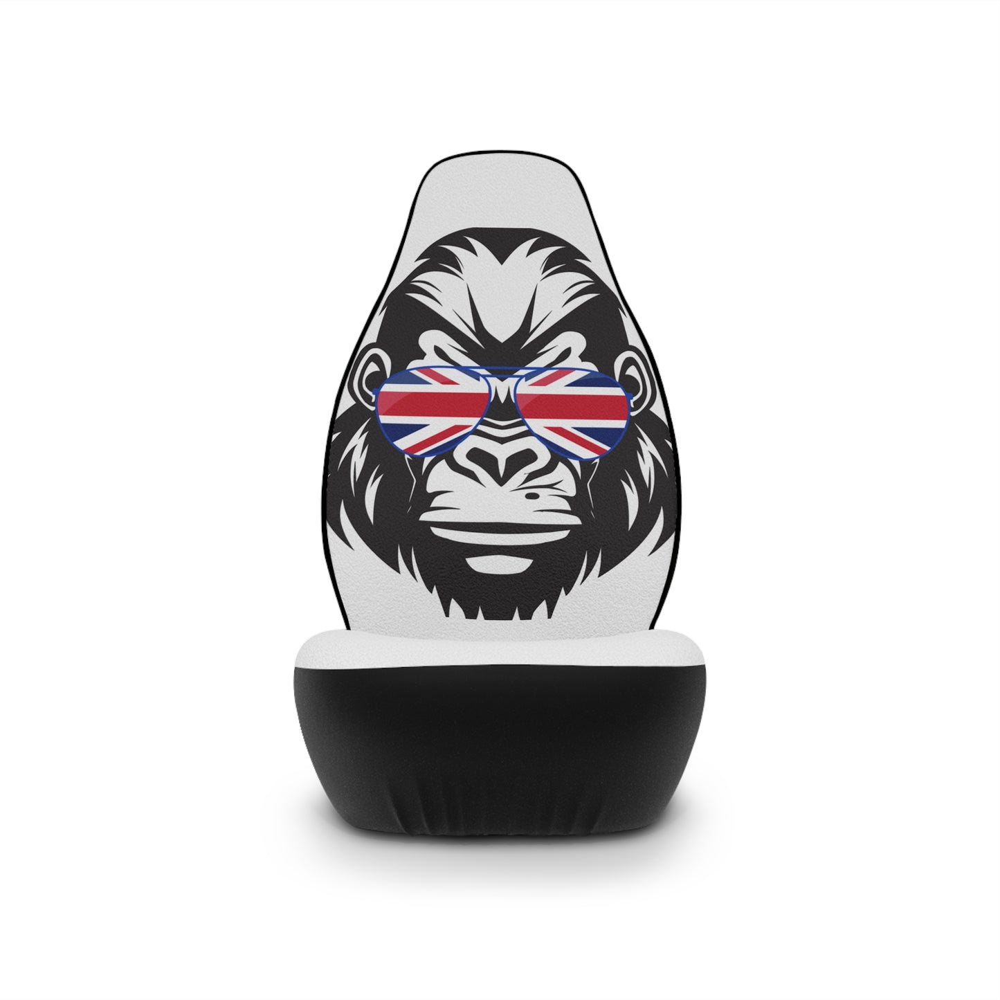 Gorilla-Themed Car Seat Covers with Union Jack Design, Car Accessories, Unique Gifts, Auto Decor, Car Interior Styling, British Pride