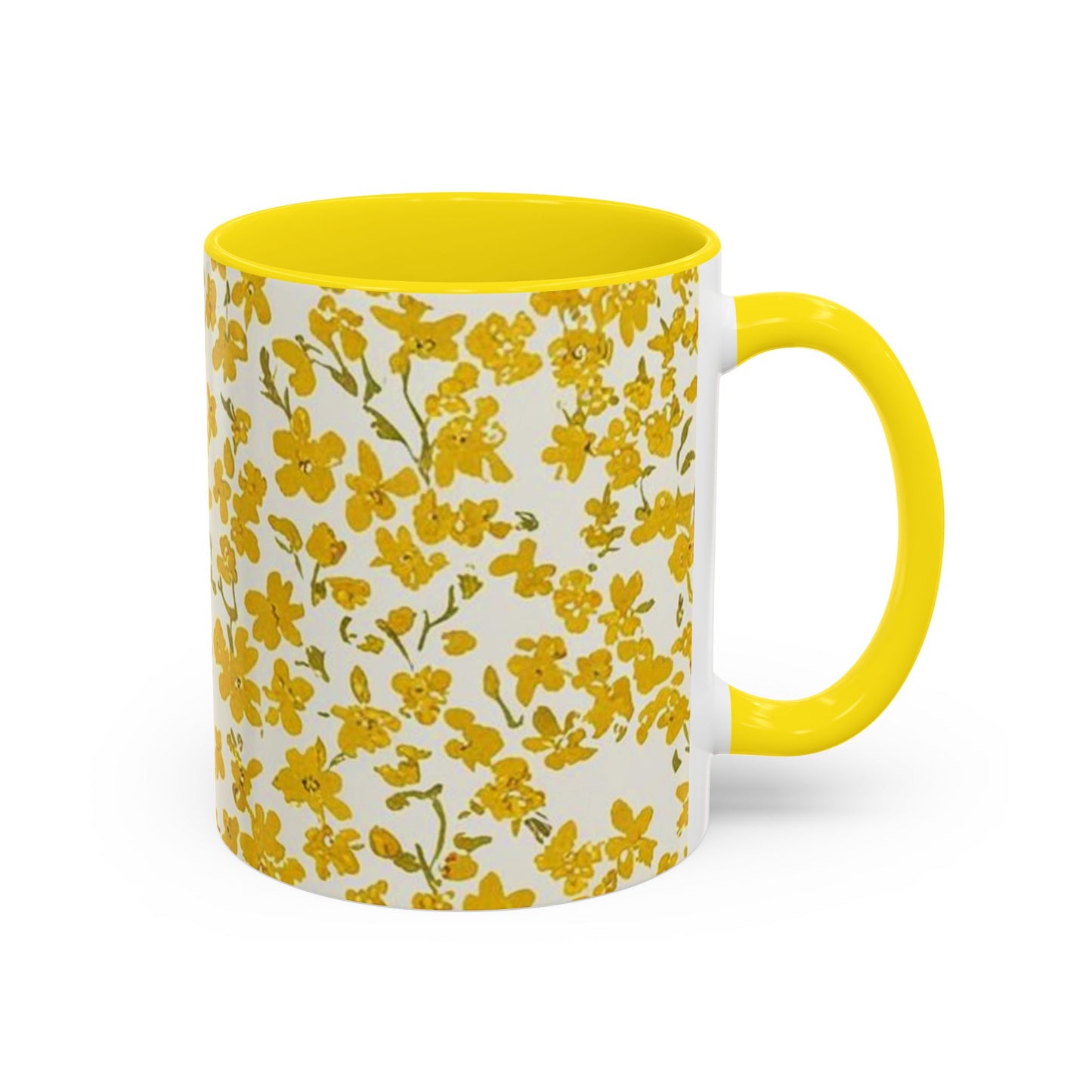 Floral Accent Coffee Mug - 11 & 15oz - Perfect for Spring Mornings