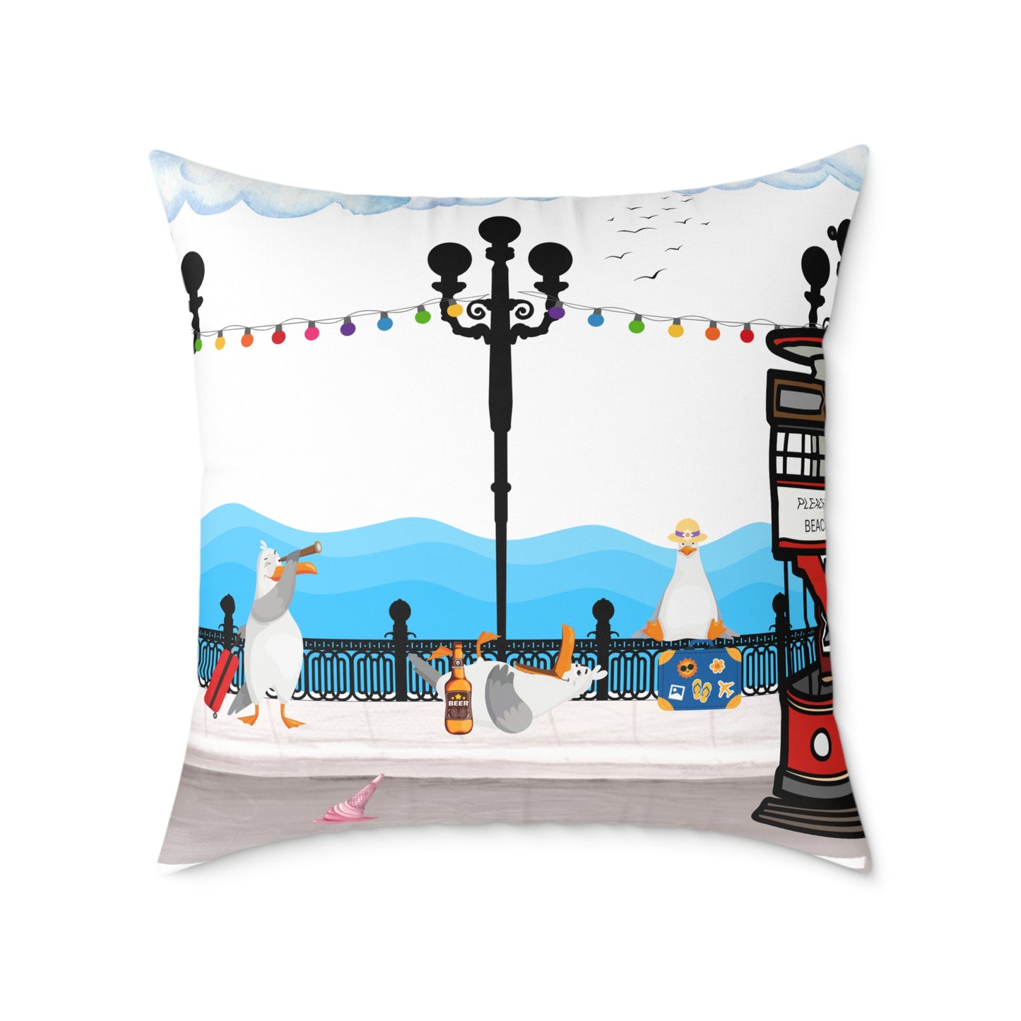 Decorative Canvas Pillow, Cozy Home Accent, Gift for Garden Lovers, Unique Housewarming, Vibrant Outdoor Decor