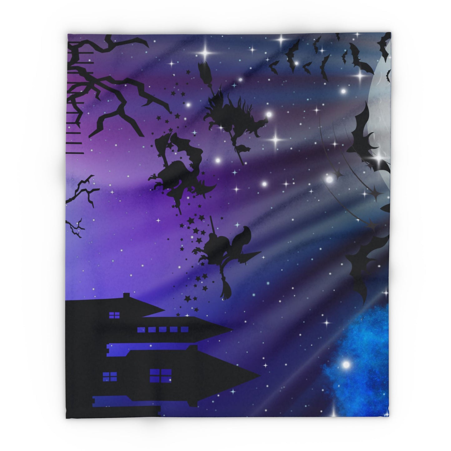 Mystical Halloween Fleece Blanket, Cozy Throw for Spooky Nights, Perfect for Fall, Witch Decor, Gifting for Halloween
