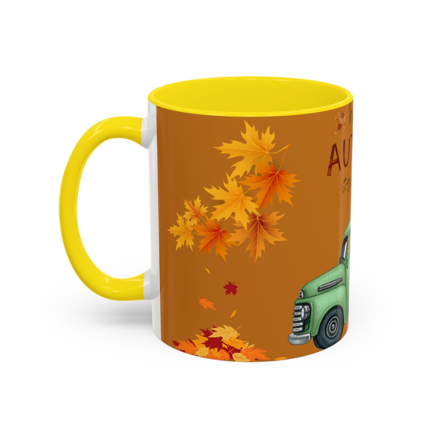 Autumn-Themed Coffee Mug, Cozy Fall Ceramic Mug, Colorful Harvest Cup, Seasonal Drinkware, Thanksgiving Gift