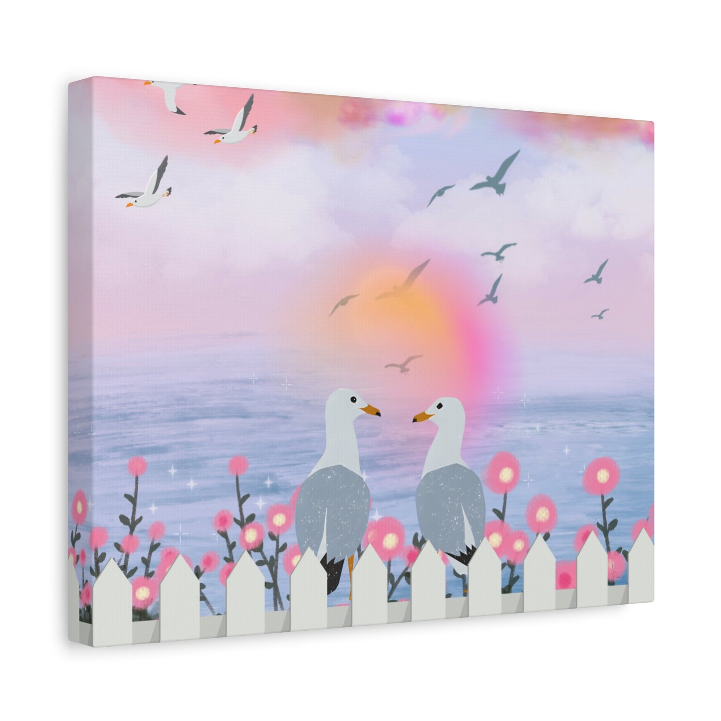 Serene Seagull Canvas Print, Bird Artwork, Coastal Decor, Beach Wall Art, Nature Lover Gift, Home Decor
