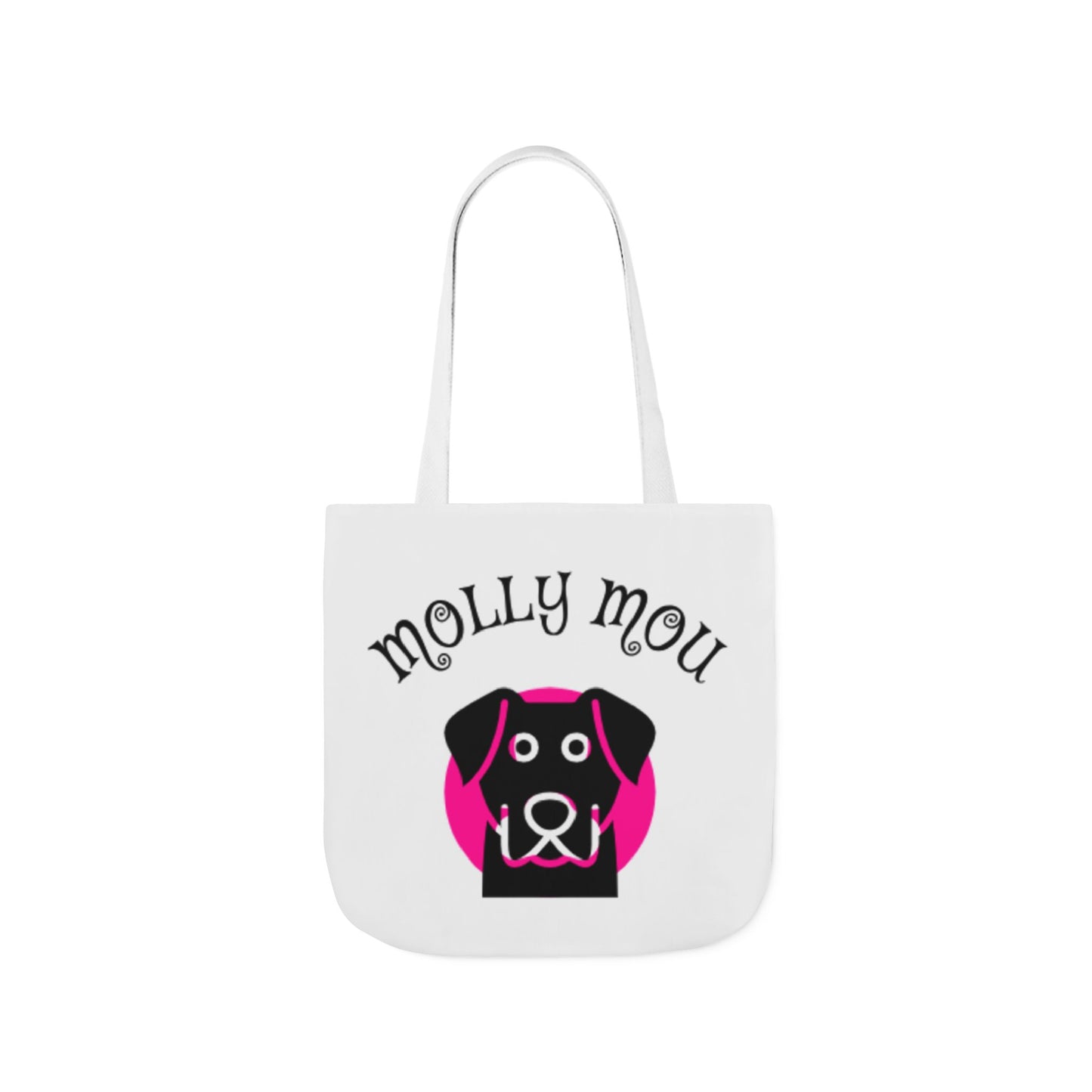 Personalized Dog Lover Canvas Tote Bag - Molly Mou Design with 5-Color Straps
