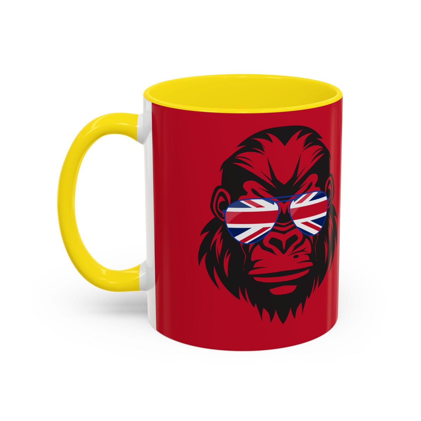 British Gorilla Accent Coffee Mug - Bold Coffee Cup for Animal Lovers, Unique Gift, Fun Kitchen Decor, Perfect for Birthdays, Holidays