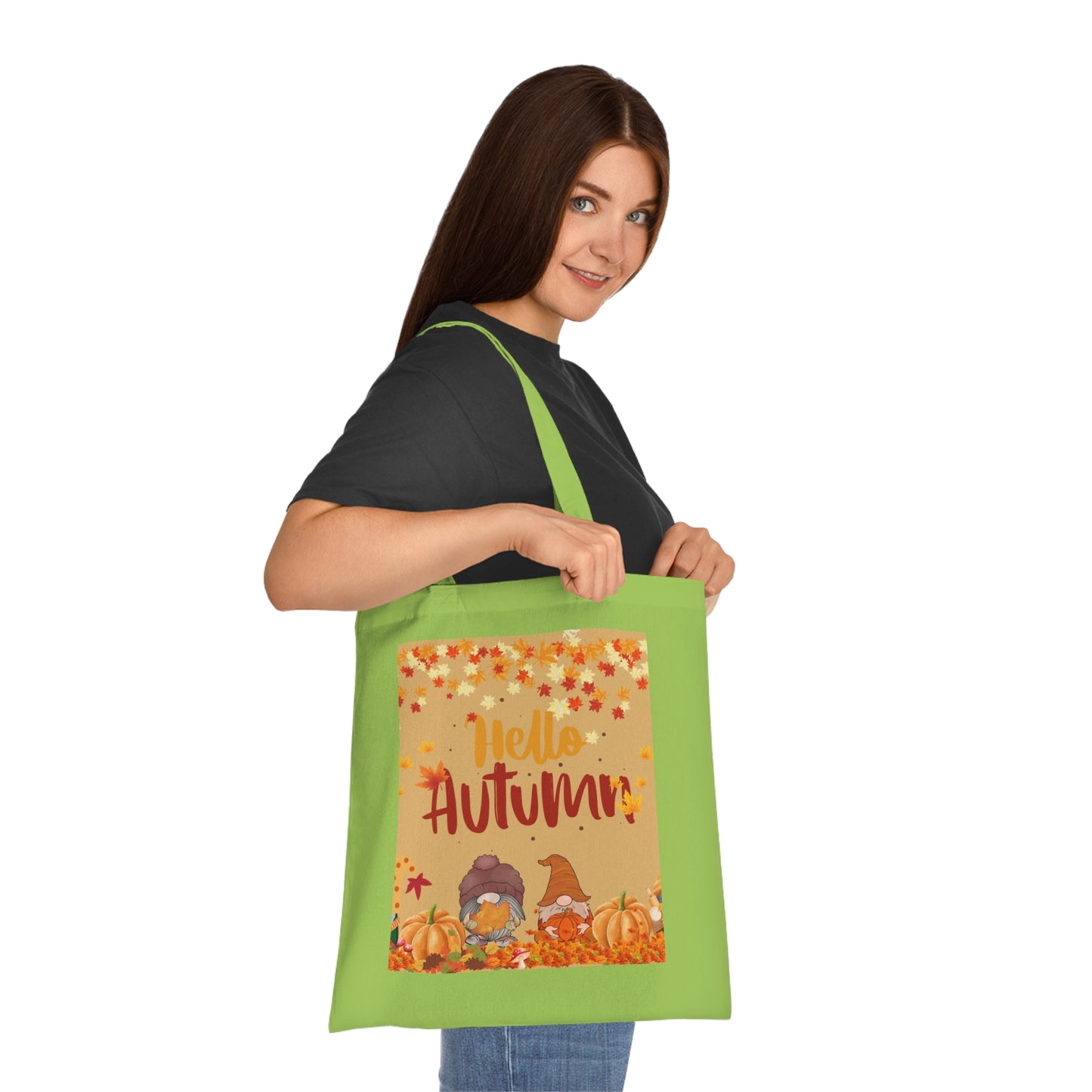 Autumn Greetings Cotton Tote Bag, Fall Shopping Tote, Seasonal Gift, Eco-Friendly Fall Bag, Pumpkin Spice Lover’s Accessory