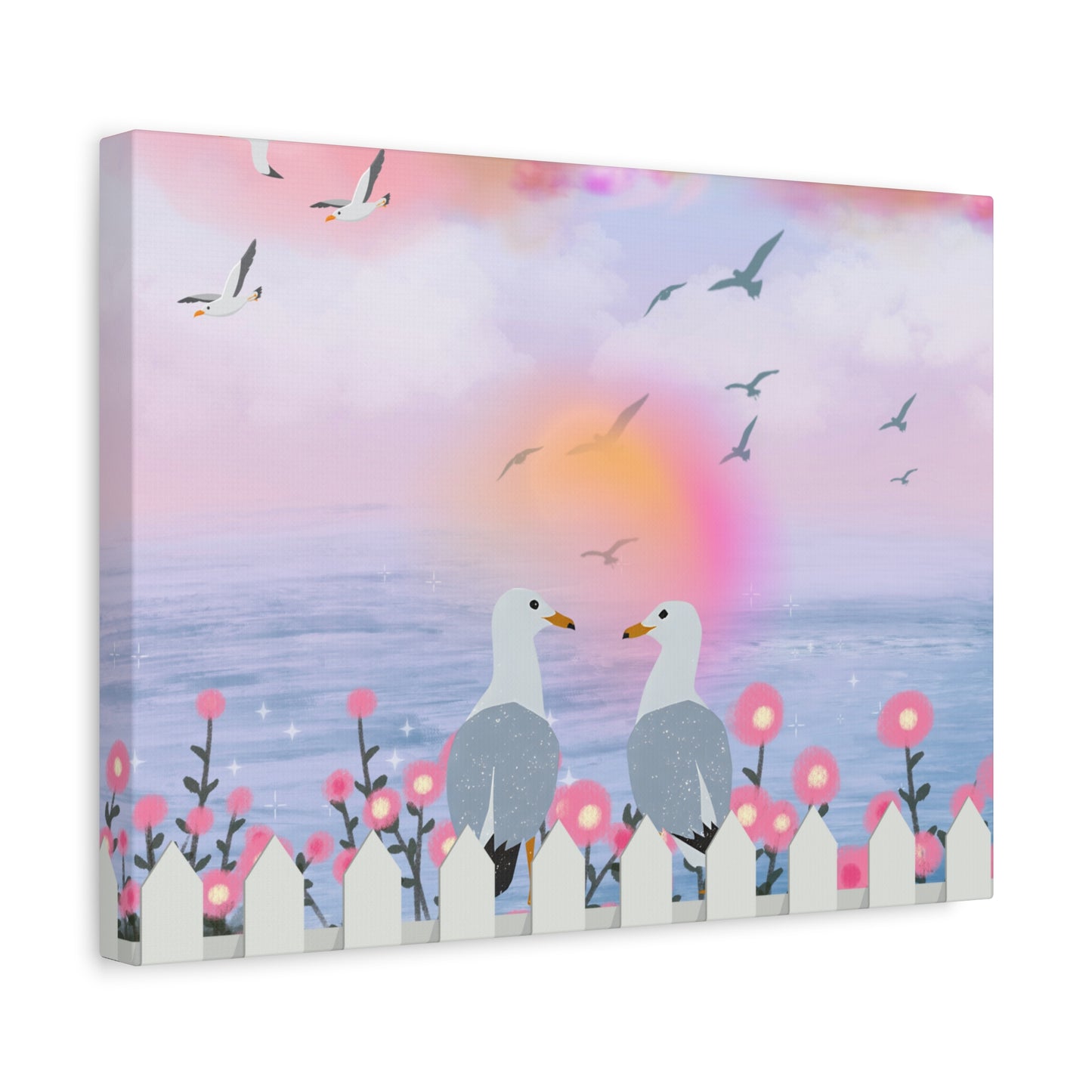 Serene Seagull Canvas Print, Bird Artwork, Coastal Decor, Beach Wall Art, Nature Lover Gift, Home Decor