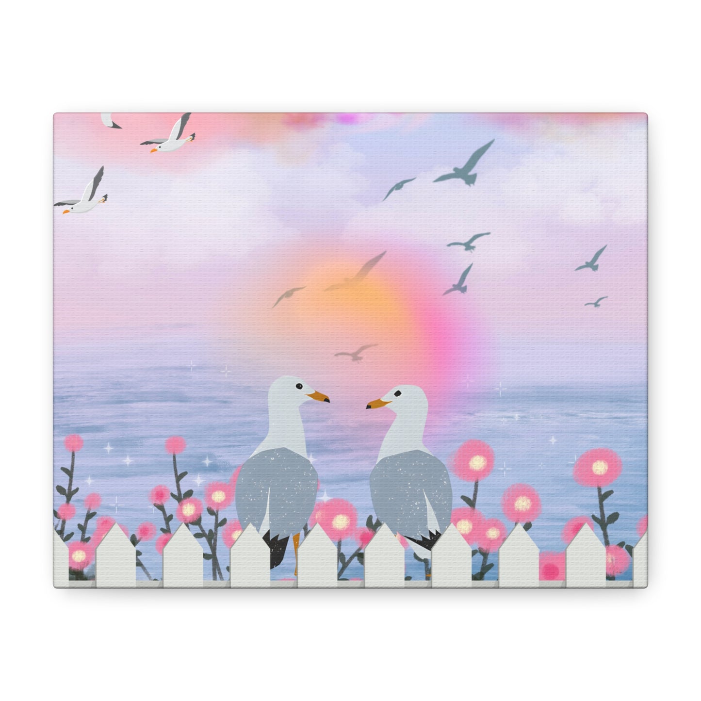 Serene Seagull Canvas Print, Bird Artwork, Coastal Decor, Beach Wall Art, Nature Lover Gift, Home Decor
