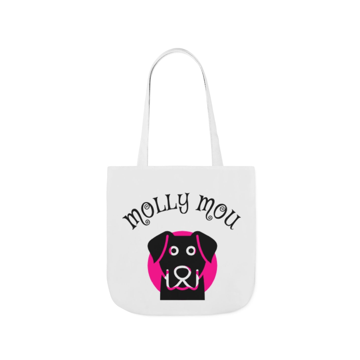 Personalized Dog Lover Canvas Tote Bag - Molly Mou Design with 5-Color Straps