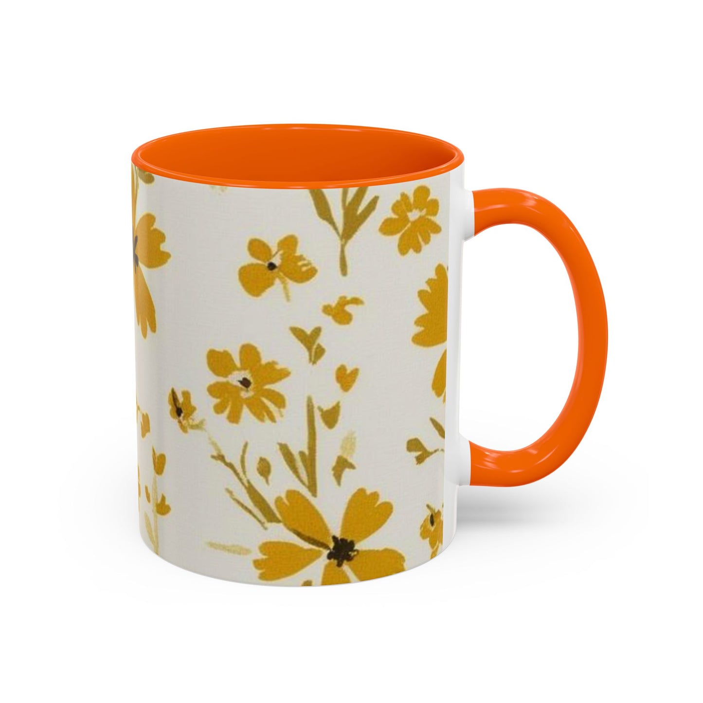 Floral Accent Coffee Mug - Brighten Your Morning with Cheerful Blooms